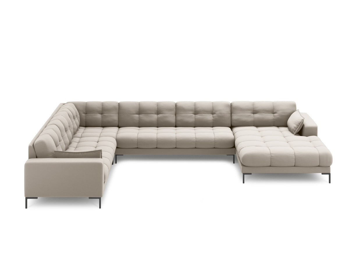 Mamaia Panoramic Ecksofa links 7 Sitzer in Beige/Schwarz-Neve präsentiert im Onlineshop von KAQTU Design AG. Ecksofa links ist von Micadoni