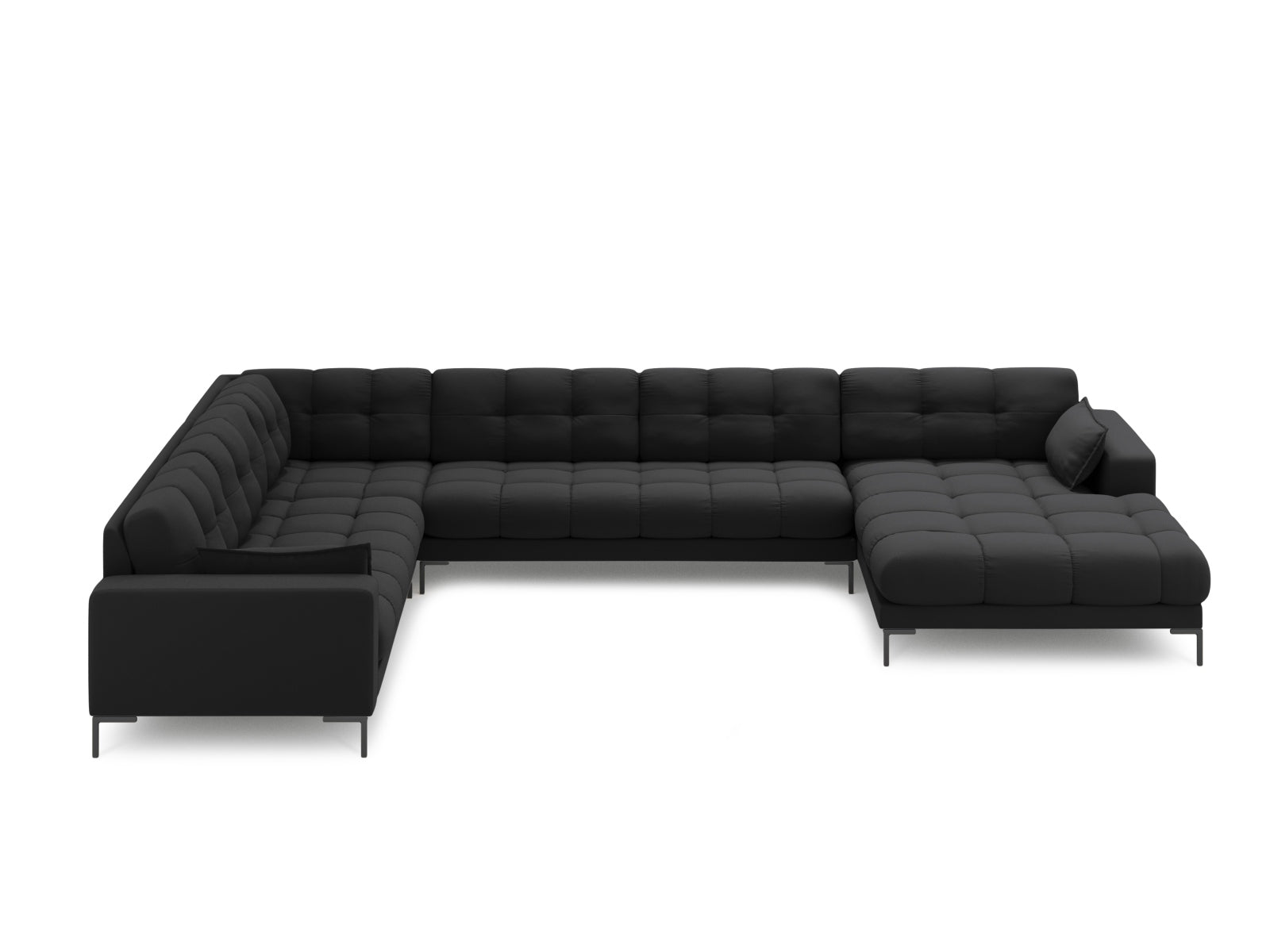 Mamaia Panoramic Ecksofa links 7 Sitzer in Dark Grey/Schwarz präsentiert im Onlineshop von KAQTU Design AG. Ecksofa links ist von Micadoni