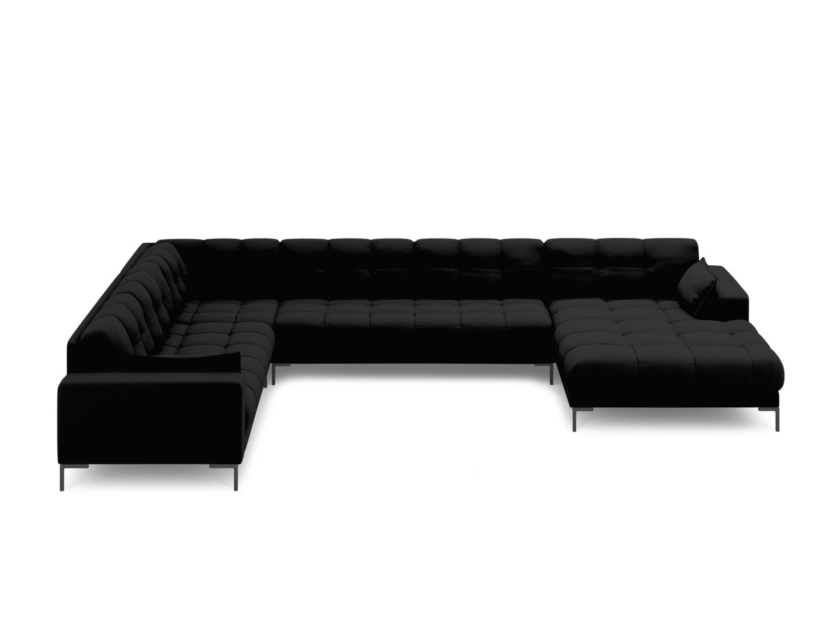 Mamaia Panoramic Ecksofa links 7 Sitzer in Black/Schwarz-Neve präsentiert im Onlineshop von KAQTU Design AG. Ecksofa links ist von Micadoni