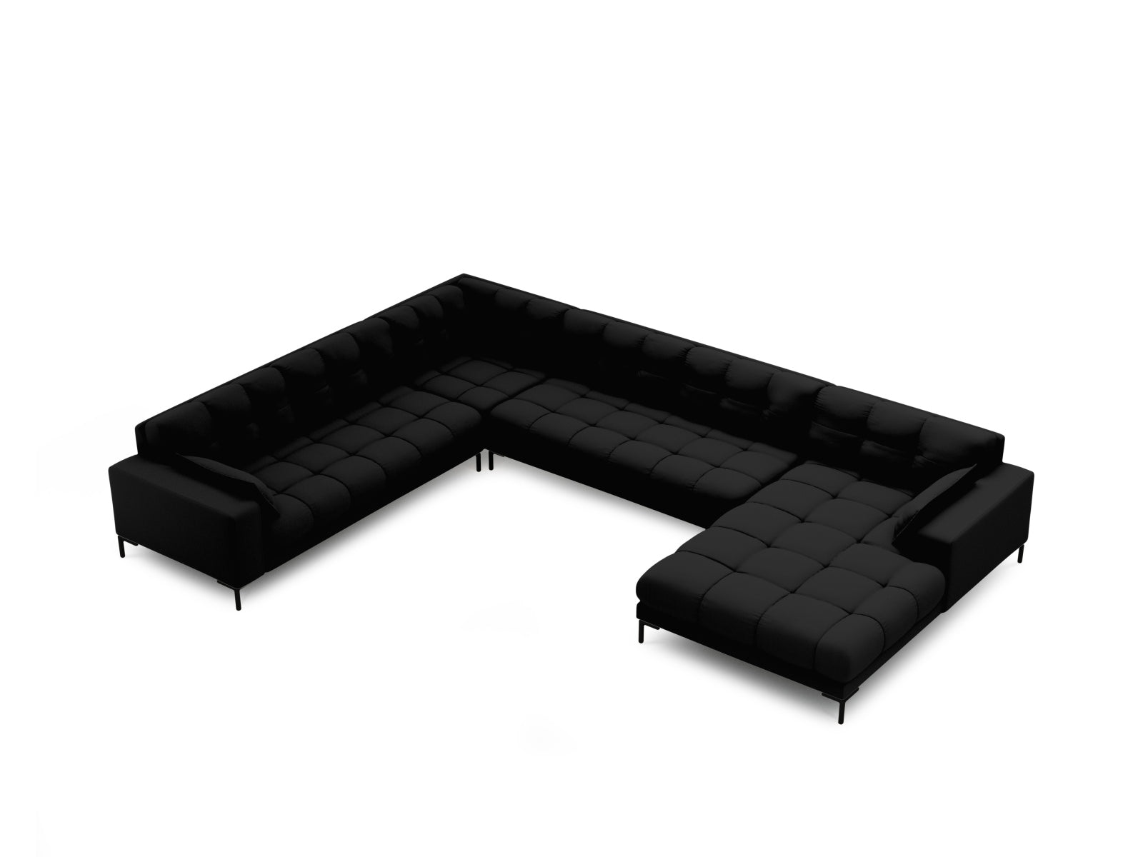 Mamaia Panoramic Ecksofa links 7 Sitzer in Black/Schwarz präsentiert im Onlineshop von KAQTU Design AG. Ecksofa links ist von Micadoni