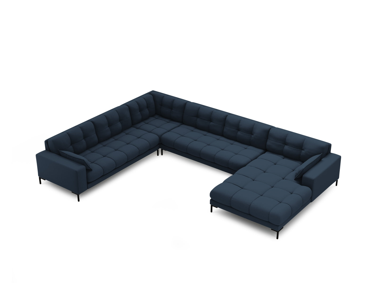 Mamaia Panoramic Ecksofa links 7 Sitzer in Blue/Schwarz präsentiert im Onlineshop von KAQTU Design AG. Ecksofa links ist von Micadoni