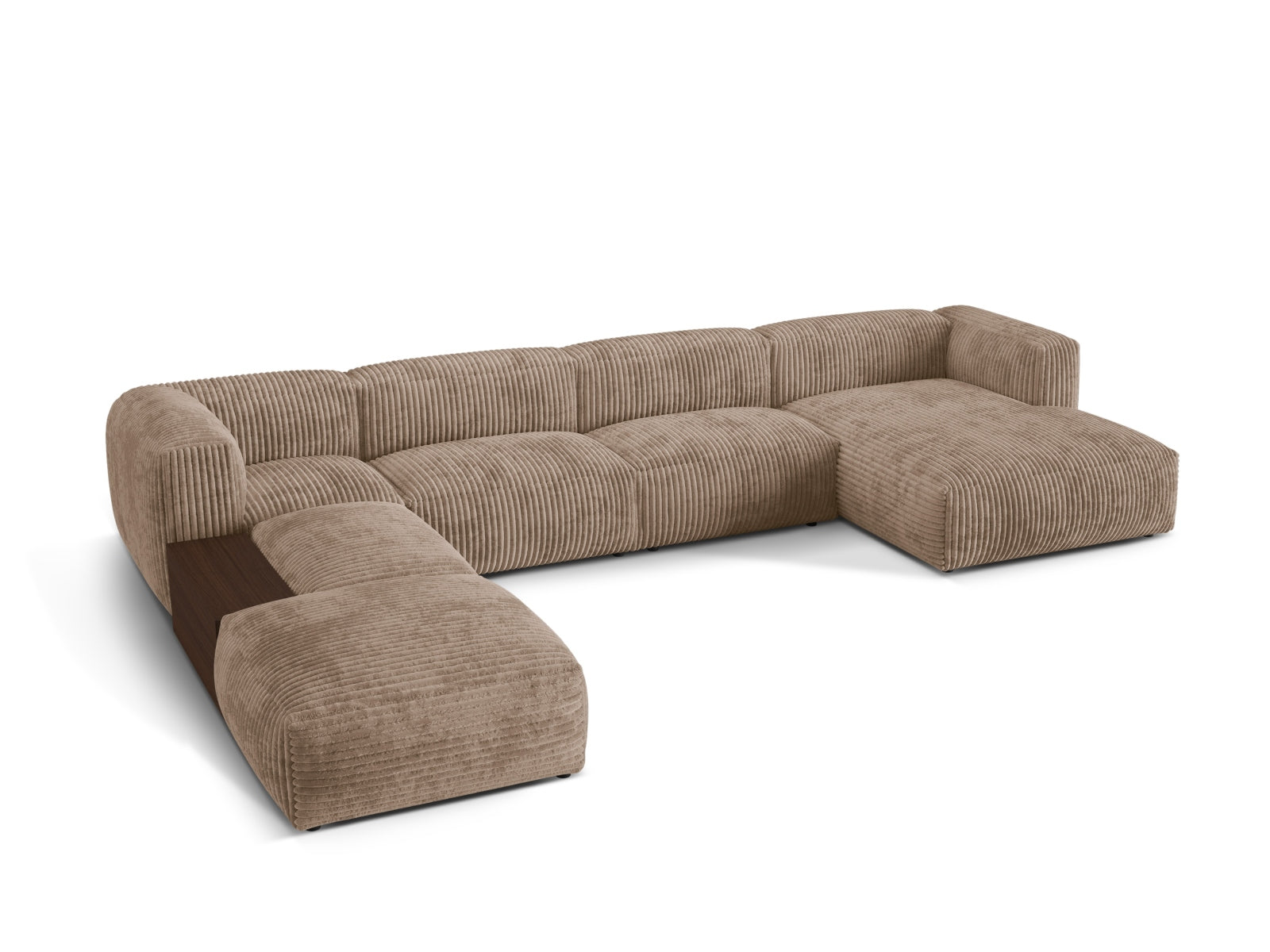 Martina Modulares Panoramic Ecksofa links 5 Sitzer in Acorn präsentiert im Onlineshop von KAQTU Design AG. Ecksofa links ist von Micadoni
