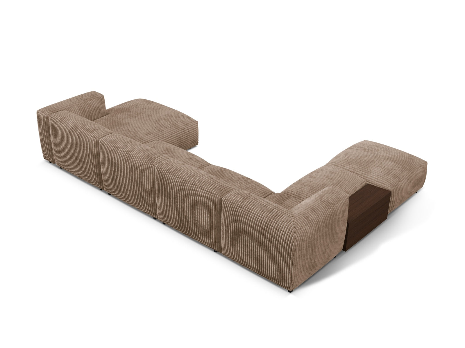 Martina Modulares Panoramic Ecksofa links 5 Sitzer in Acorn präsentiert im Onlineshop von KAQTU Design AG. Ecksofa links ist von Micadoni