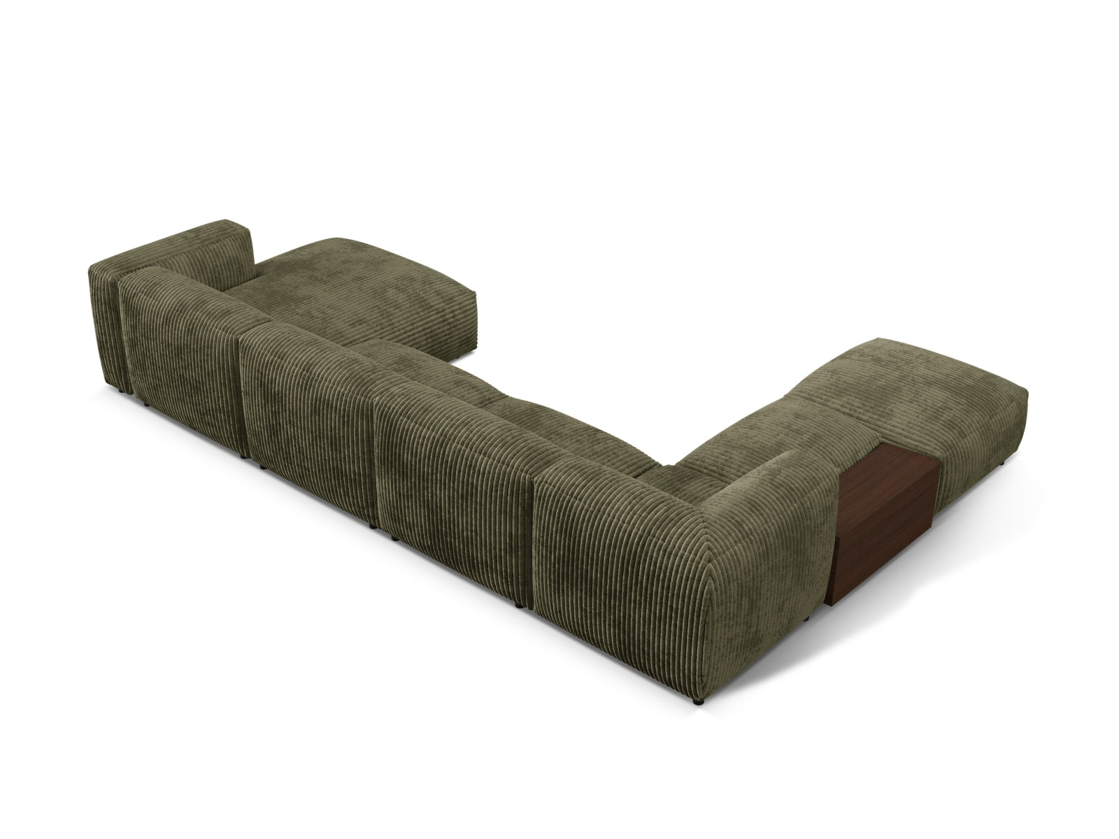 Martina Modulares Panoramic Ecksofa links 5 Sitzer in Moss Green präsentiert im Onlineshop von KAQTU Design AG. Ecksofa links ist von Micadoni