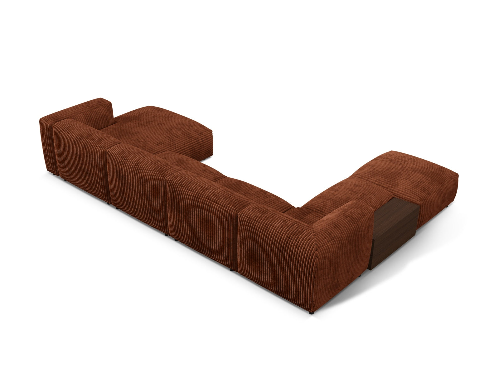 Martina Modulares Panoramic Ecksofa links 5 Sitzer in Brick präsentiert im Onlineshop von KAQTU Design AG. Ecksofa links ist von Micadoni