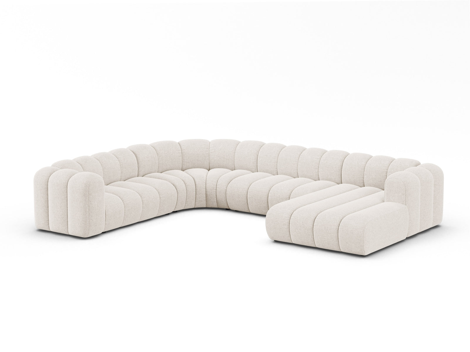 Lupine Modular Panoramic Ecksofa links 6 Sitzer in Light Beige-Eden präsentiert im Onlineshop von KAQTU Design AG. Ecksofa links ist von Micadoni