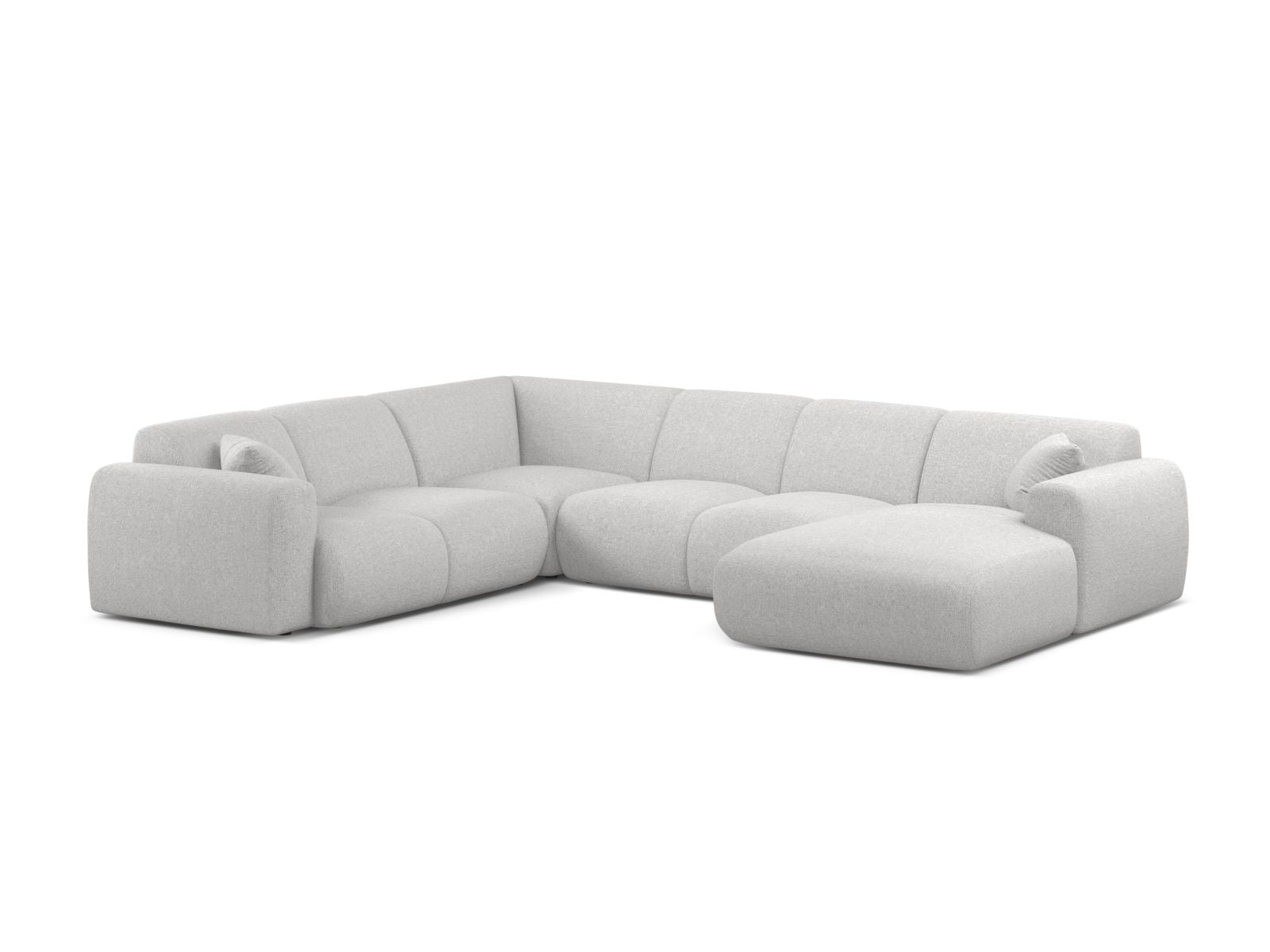 6-Sitzer Modular Ecksofa Panoramic links Molino in Silver-Eden präsentiert im Onlineshop von KAQTU Design AG. Ecksofa links ist von Micadoni