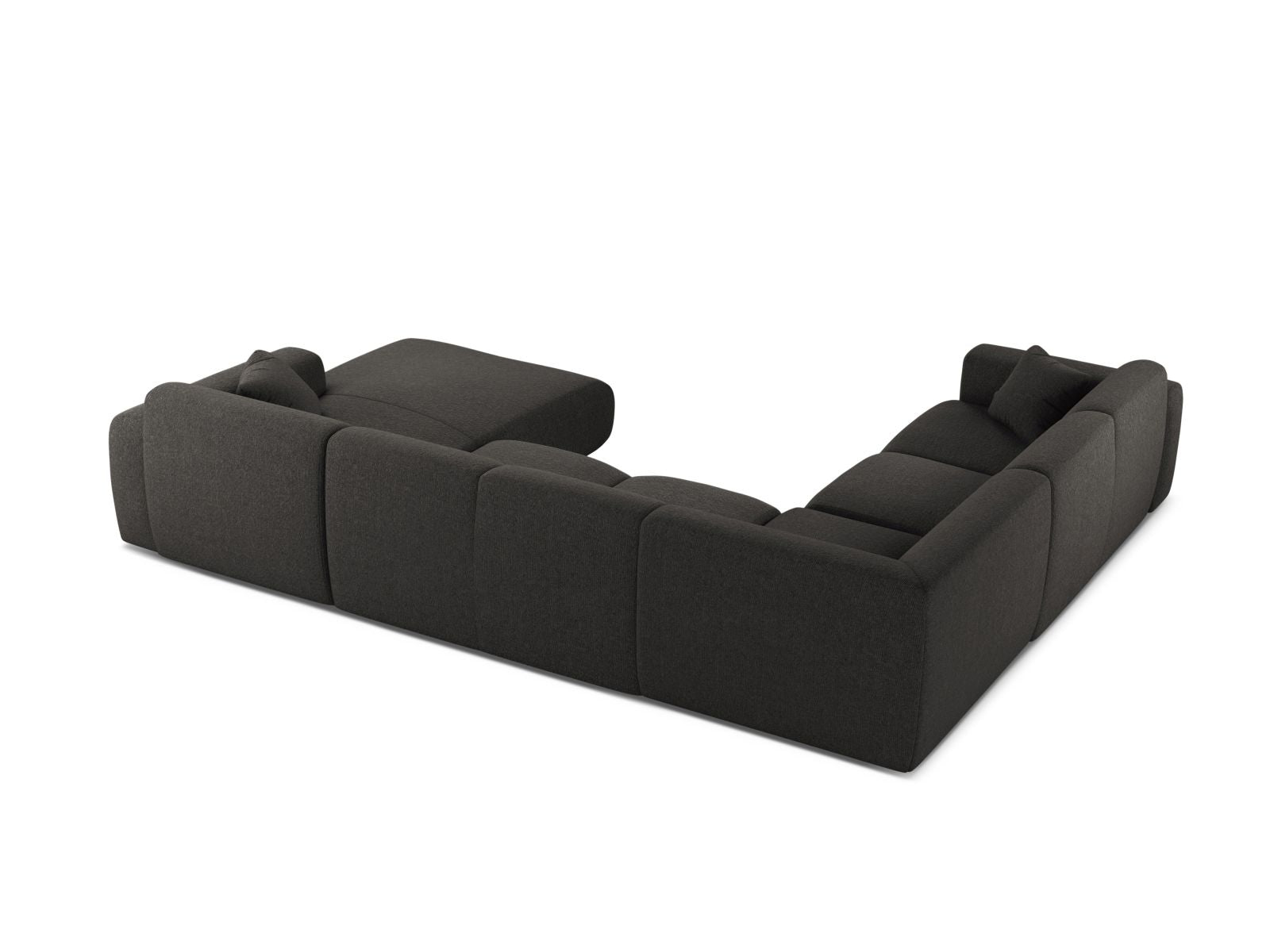 Modulares 6-Sitzer Ecksofa Molino in stilvollem Dunkelgrau, perfekt für entspannte Stunden und gesellige Zusammenkünfte in jedem Zuhause.