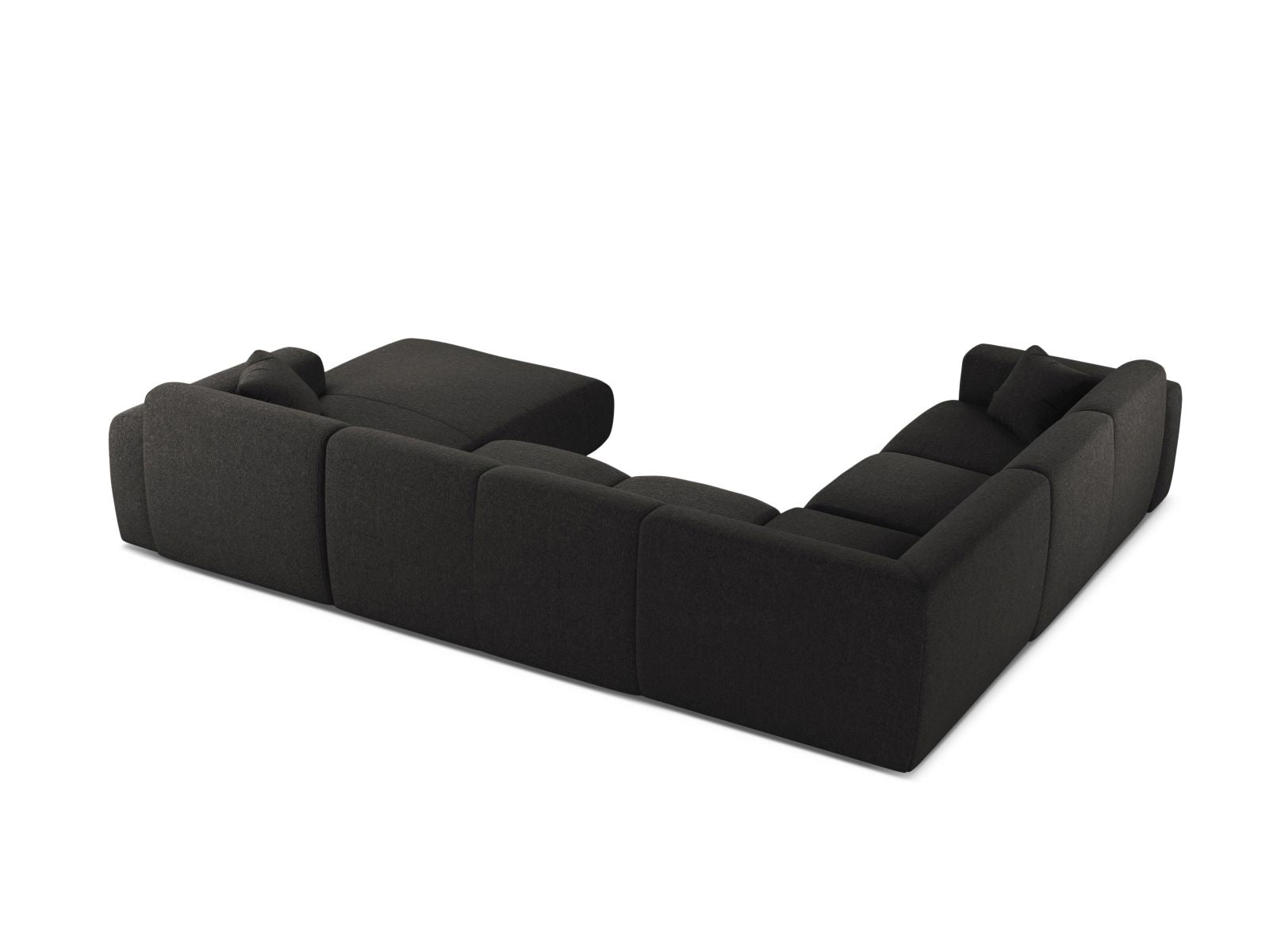 Modulares 6-Sitzer Ecksofa Molino in stilvollem Anthrazit, perfekt für großzügige Wohnlandschaften und entspannte Stunden.