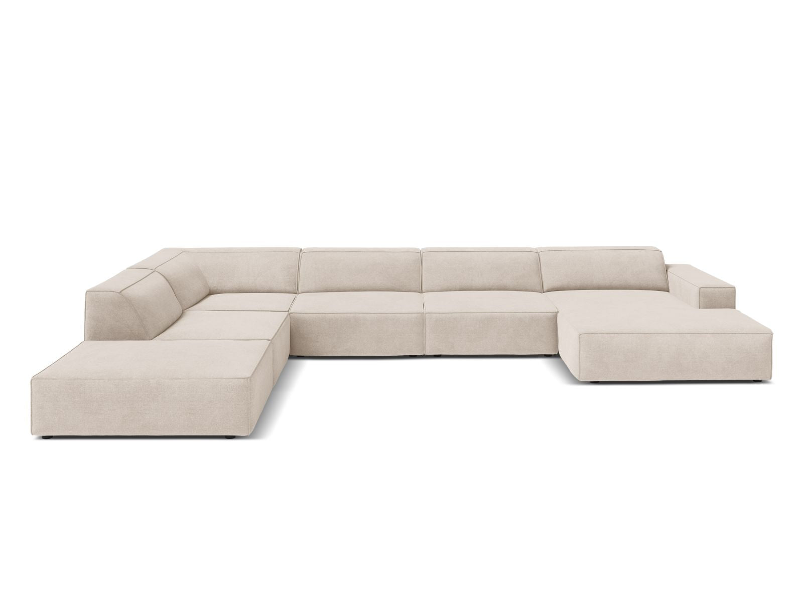 7-Sitzer Modular Ecksofa Panoramic links Jodie in Beige-Liberty präsentiert im Onlineshop von KAQTU Design AG. Ecksofa links ist von Micadoni