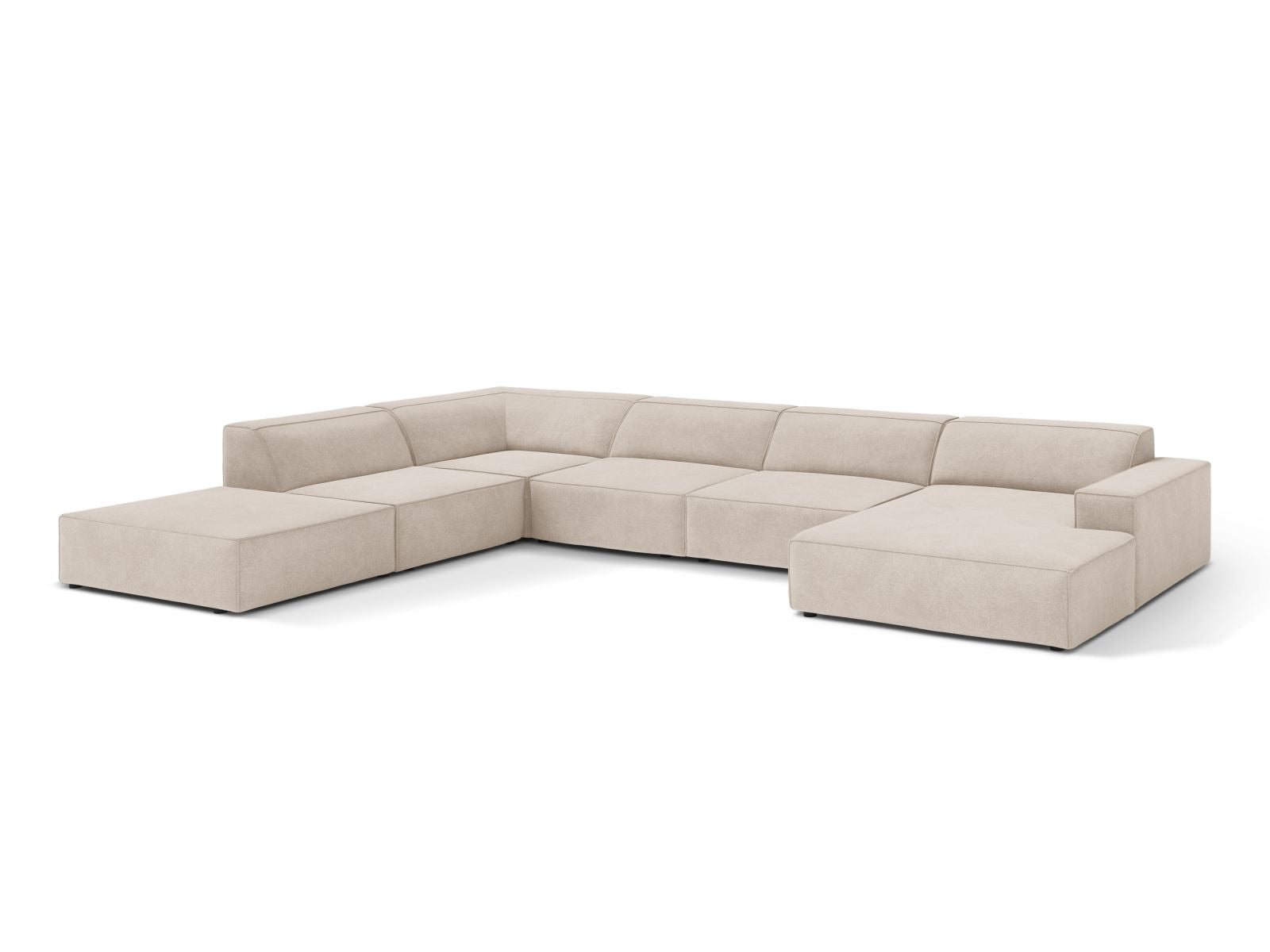 7-Sitzer Modular Ecksofa Panoramic links Jodie in Beige-Liberty präsentiert im Onlineshop von KAQTU Design AG. Ecksofa links ist von Micadoni