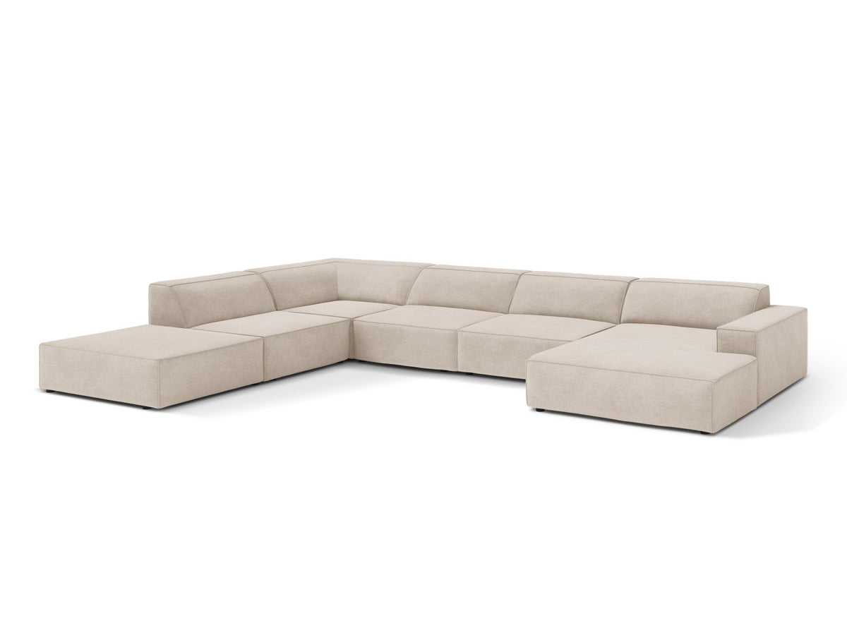 7-Sitzer Modular Ecksofa Panoramic links Jodie in Beige-Liberty präsentiert im Onlineshop von KAQTU Design AG. Ecksofa links ist von Micadoni