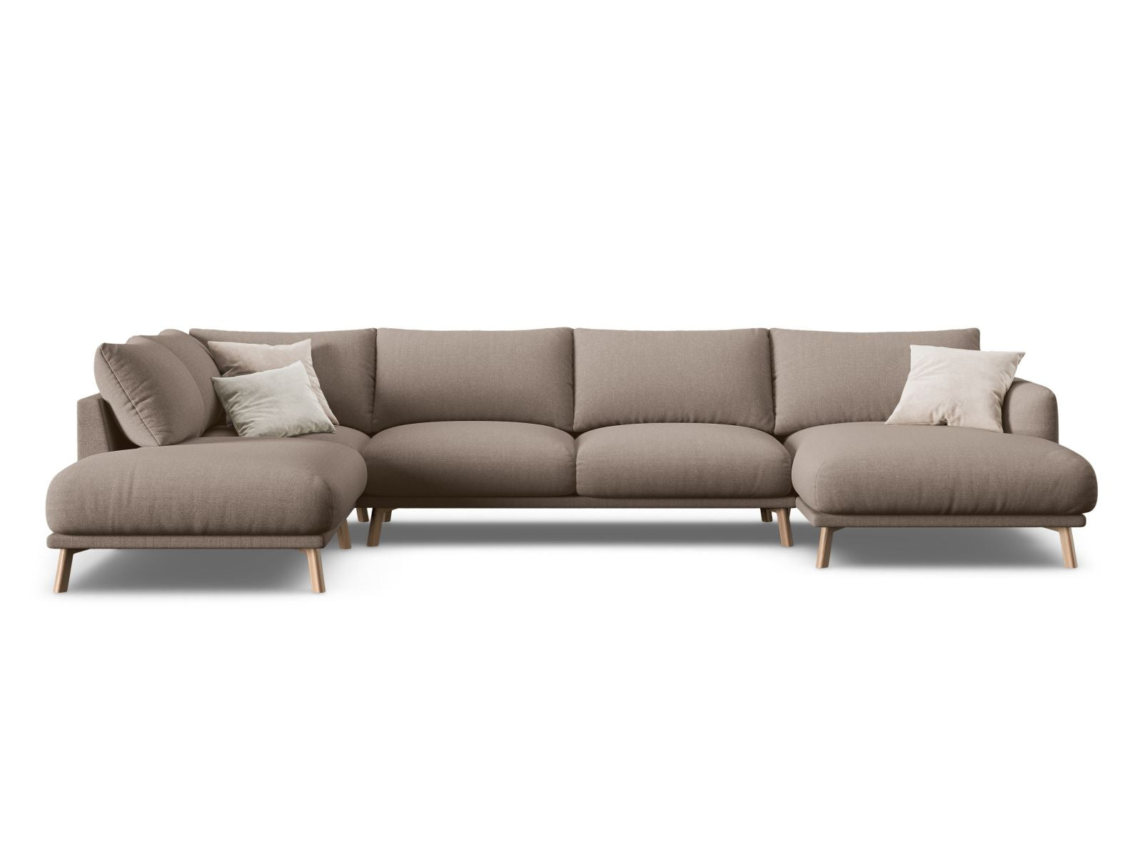 6-Sitzer Ecksofa links Panoramic Naomi in Cappuccino-Liberty präsentiert im Onlineshop von KAQTU Design AG. Ecksofa links ist von Micadoni