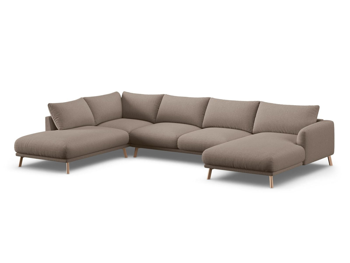 6-Sitzer Ecksofa links Panoramic Naomi in Cappuccino-Liberty präsentiert im Onlineshop von KAQTU Design AG. Ecksofa links ist von Micadoni