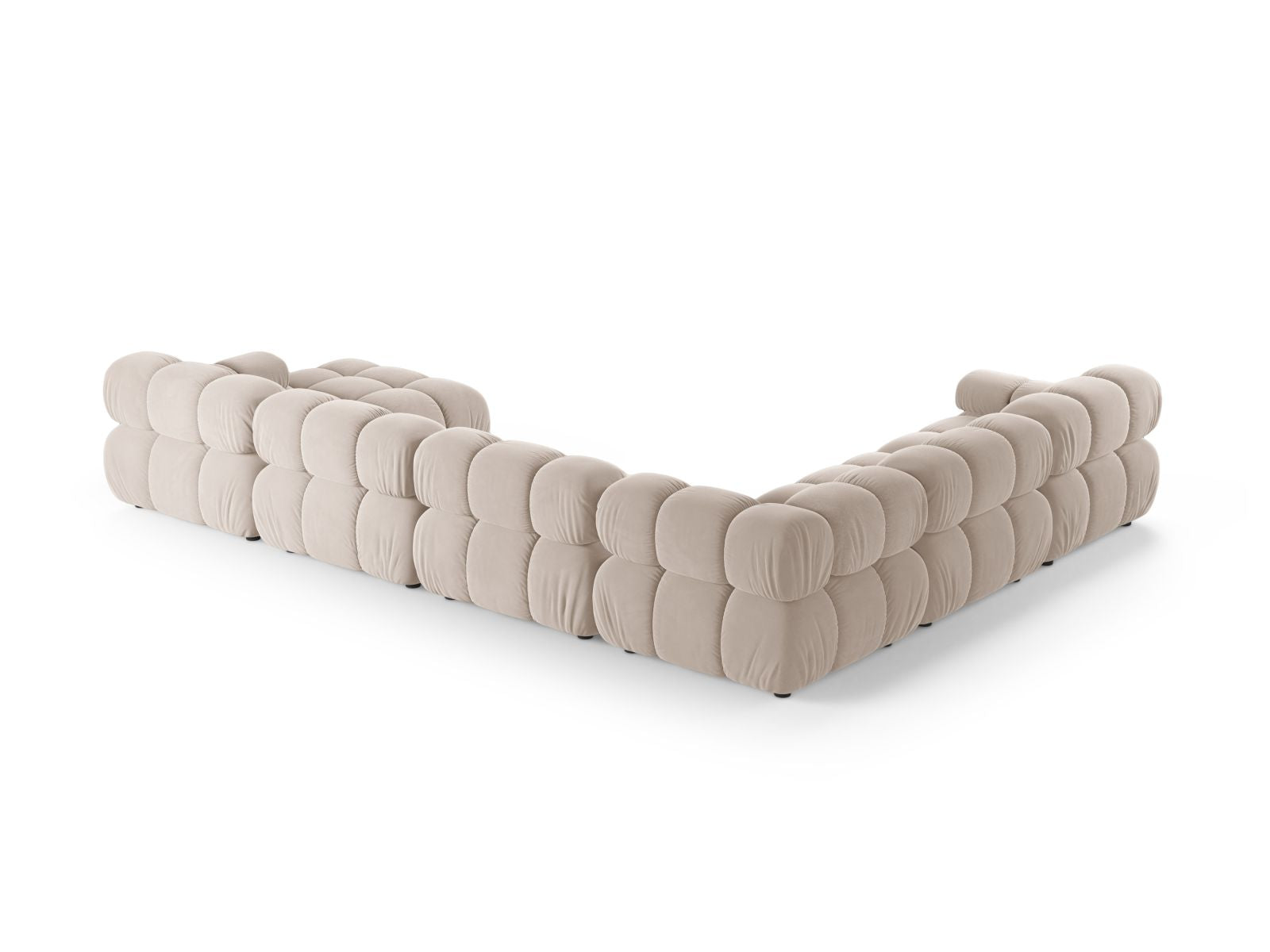 Geräumiges 8-Sitzer Ecksofa Panoramic links Bellis in zartem Light Beige-Venus, perfekt für moderne und einladende Wohnbereiche.