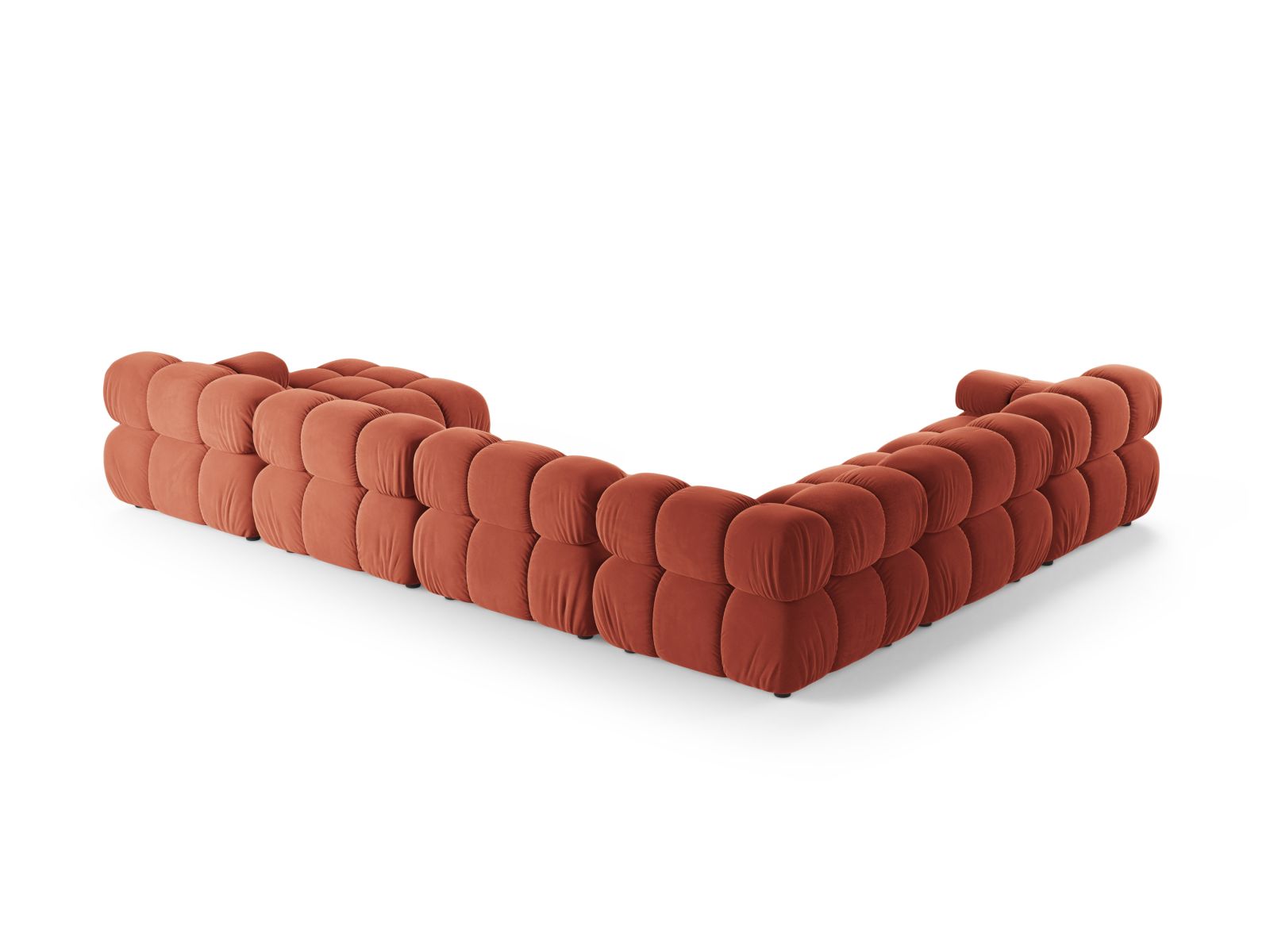 Modernes 8-Sitzer Ecksofa Panoramic links Bellis in Coral-Venus, perfekt für großzügige Wohnlandschaften und gemütliche Abende.