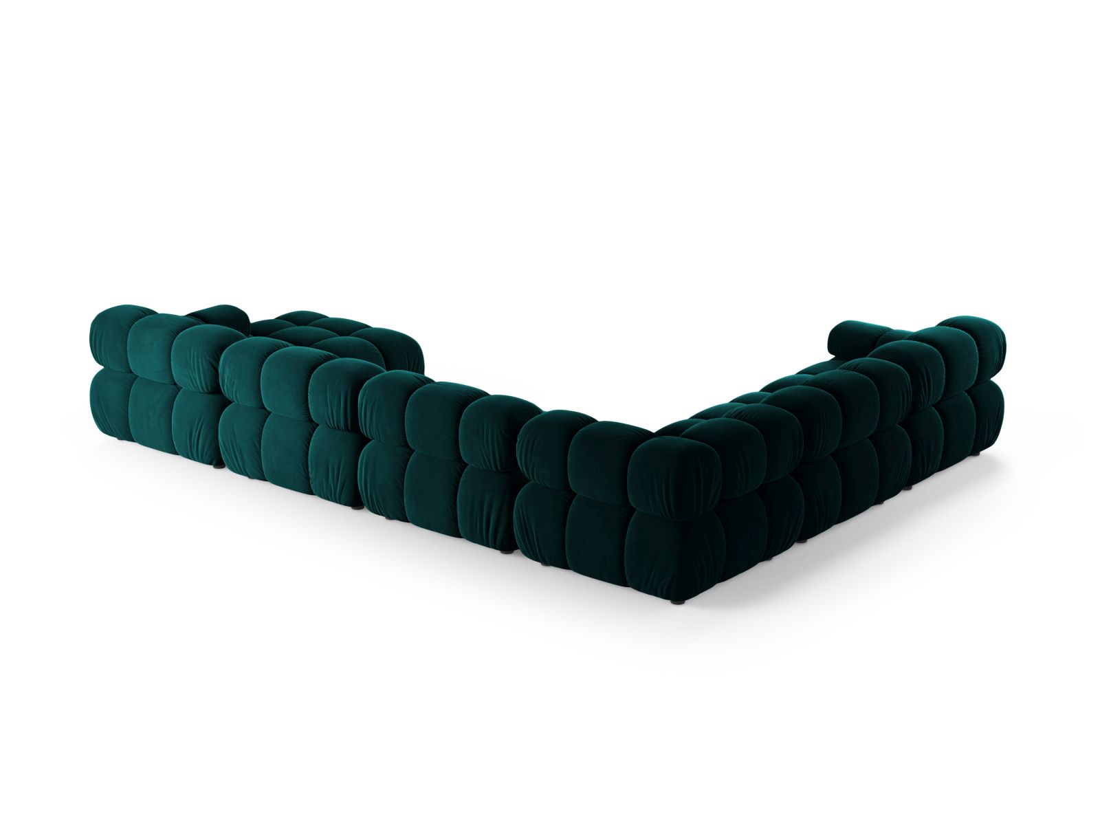 Geräumiges 8-Sitzer Ecksofa Panoramic links Bellis in modernem Petrol, perfekt für entspannte Stunden und gesellige Zusammenkünfte.