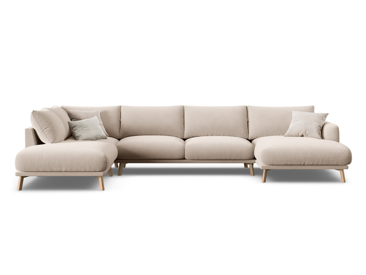 6-Sitzer Panoramic Ecksofa links Naomi in Beige-Salvador präsentiert im Onlineshop von KAQTU Design AG. Ecksofa links ist von Micadoni
