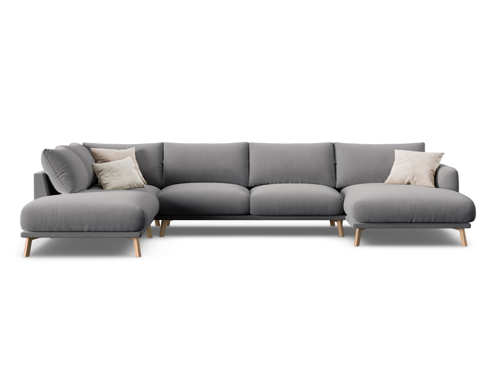 6-Sitzer Panoramic Ecksofa links Naomi in Grey-Salvador präsentiert im Onlineshop von KAQTU Design AG. Ecksofa links ist von Micadoni