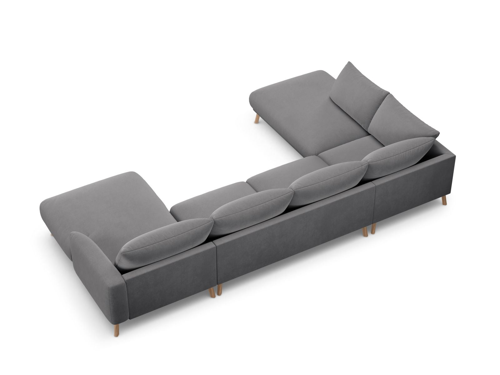 6-Sitzer Panoramic Ecksofa links Naomi in Grey-Salvador präsentiert im Onlineshop von KAQTU Design AG. Ecksofa links ist von Micadoni