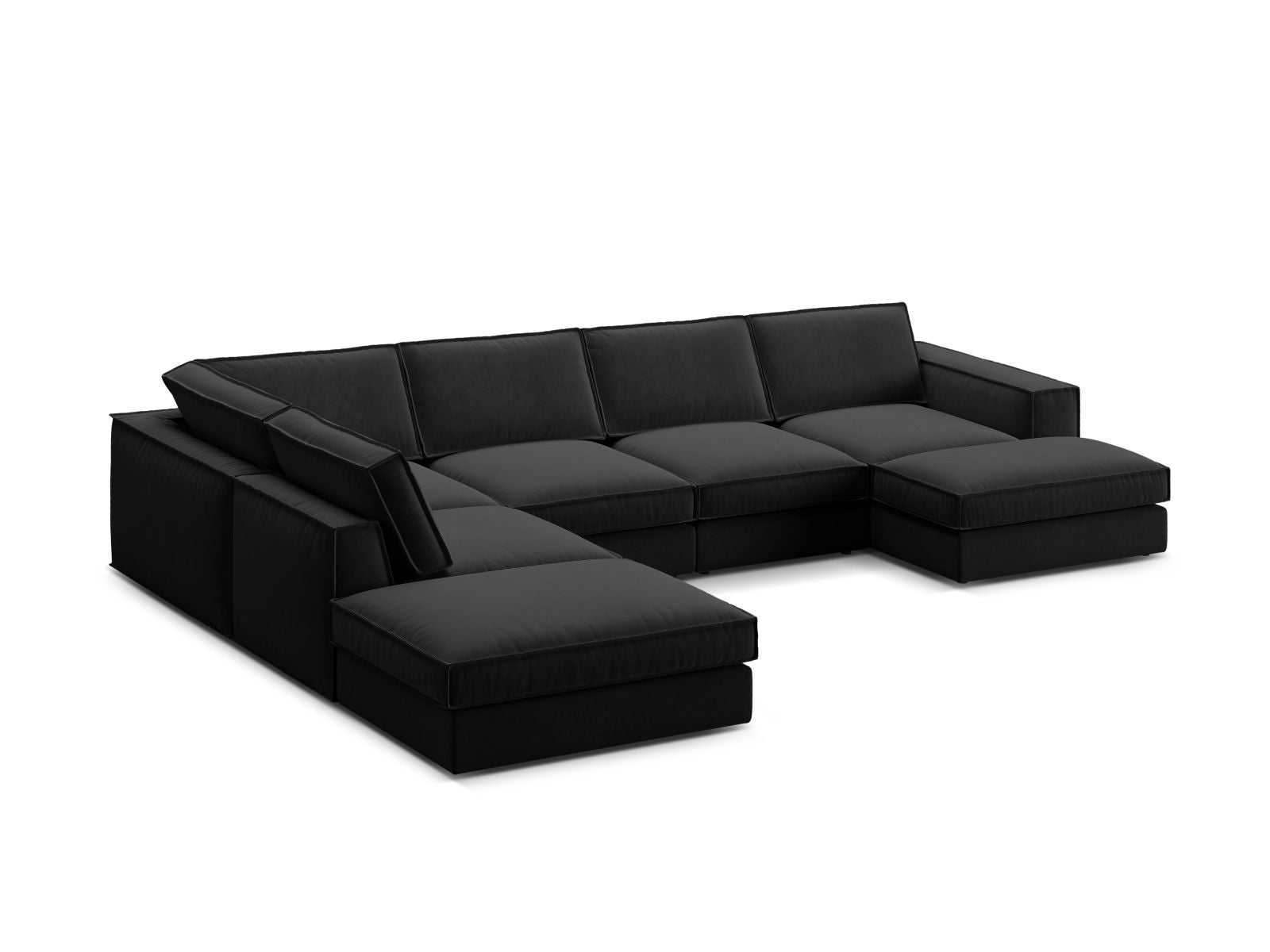 5-Sitzer Modular Ecksofa Panoramic links Pola in Black-Salvador präsentiert im Onlineshop von KAQTU Design AG. Ecksofa links ist von Micadoni