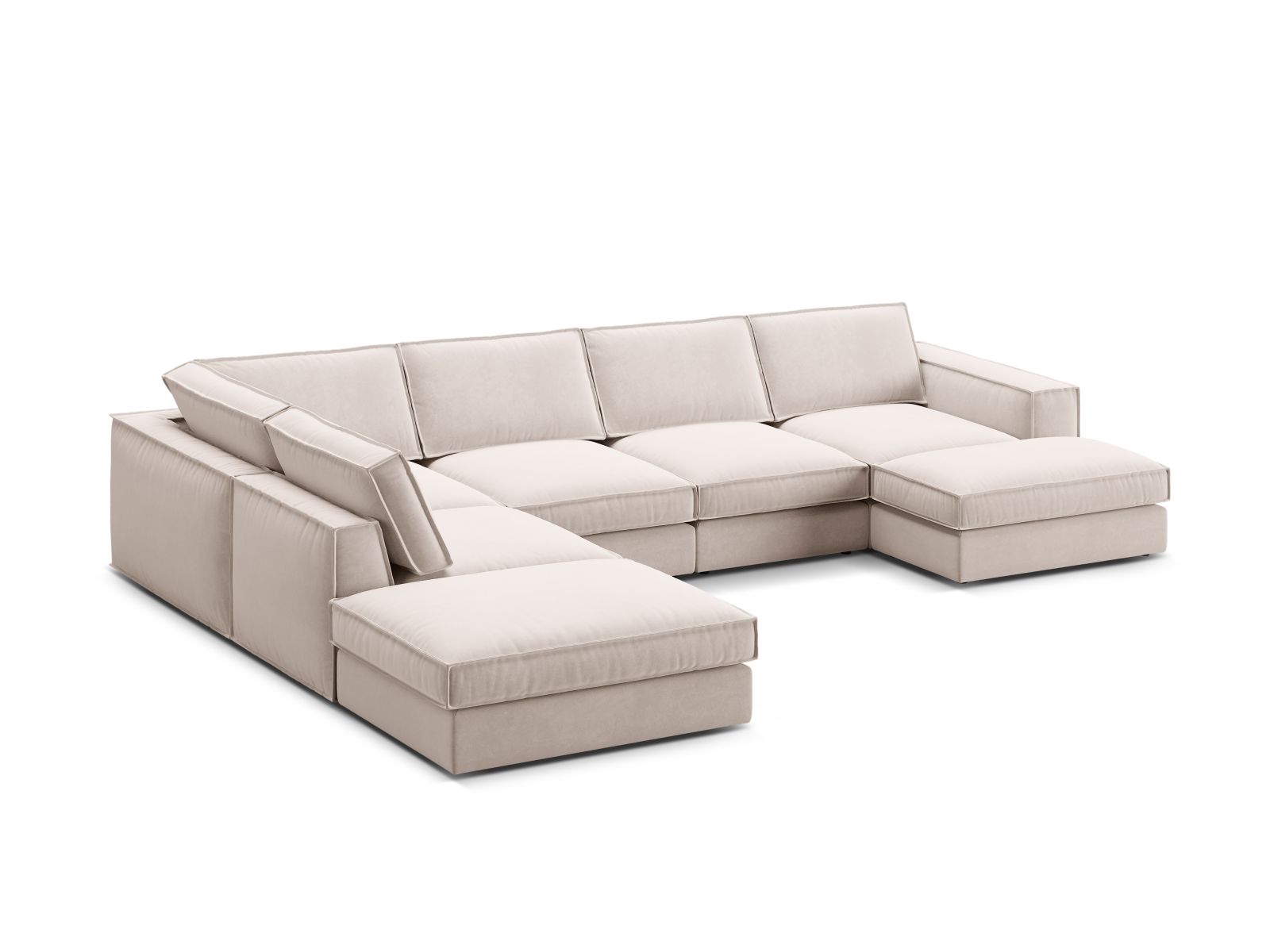 5-Sitzer Modular Ecksofa Panoramic links Pola in Beige-Salvador präsentiert im Onlineshop von KAQTU Design AG. Ecksofa links ist von Micadoni
