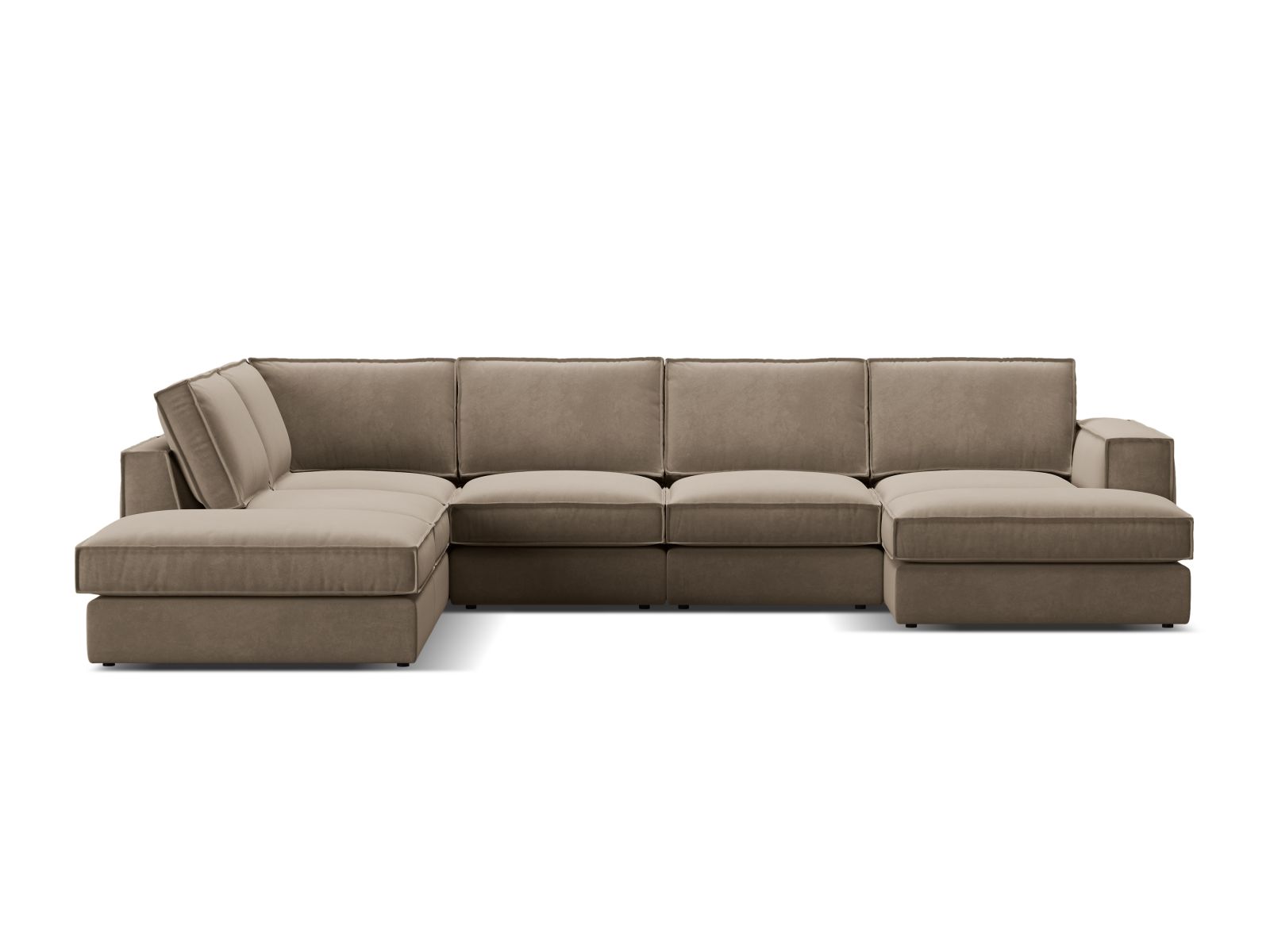 5-Sitzer Modular Ecksofa Panoramic links Pola in Grey Brown-Salvador präsentiert im Onlineshop von KAQTU Design AG. Ecksofa links ist von Micadoni