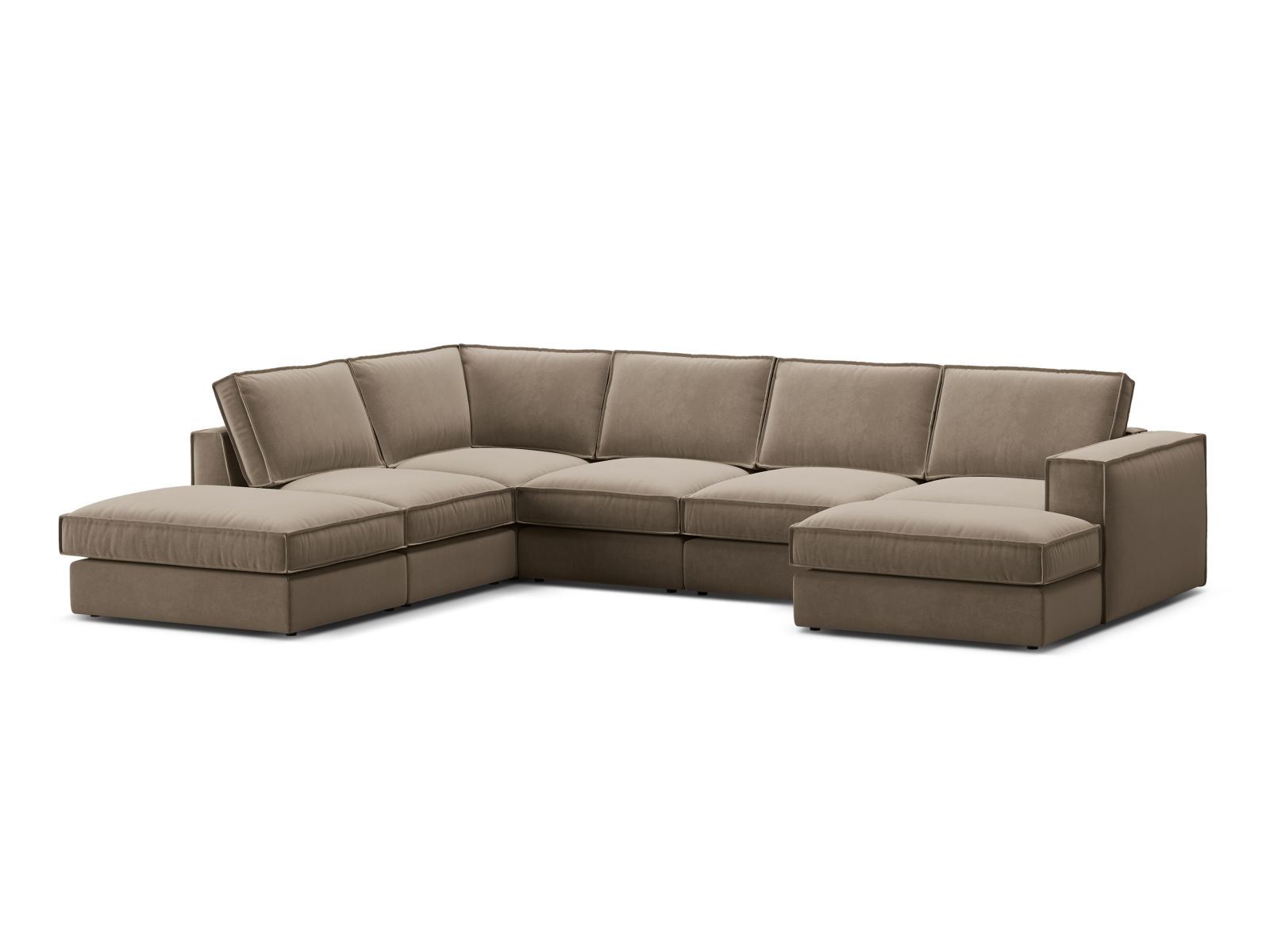 5-Sitzer Modular Ecksofa Panoramic links Pola in Grey Brown-Salvador präsentiert im Onlineshop von KAQTU Design AG. Ecksofa links ist von Micadoni