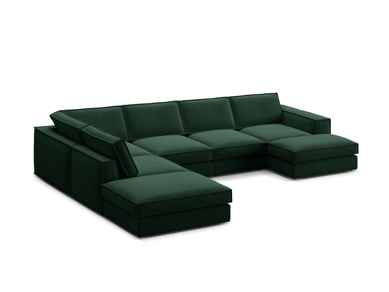 5-Sitzer Modular Ecksofa Panoramic links Pola in Bottle Green-Salvador präsentiert im Onlineshop von KAQTU Design AG. Ecksofa links ist von Micadoni