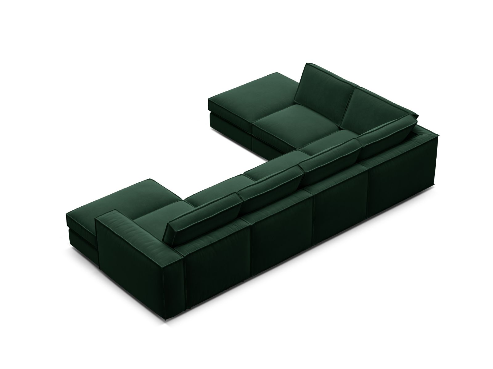 5-Sitzer Modular Ecksofa Panoramic links Pola in Bottle Green-Salvador präsentiert im Onlineshop von KAQTU Design AG. Ecksofa links ist von Micadoni