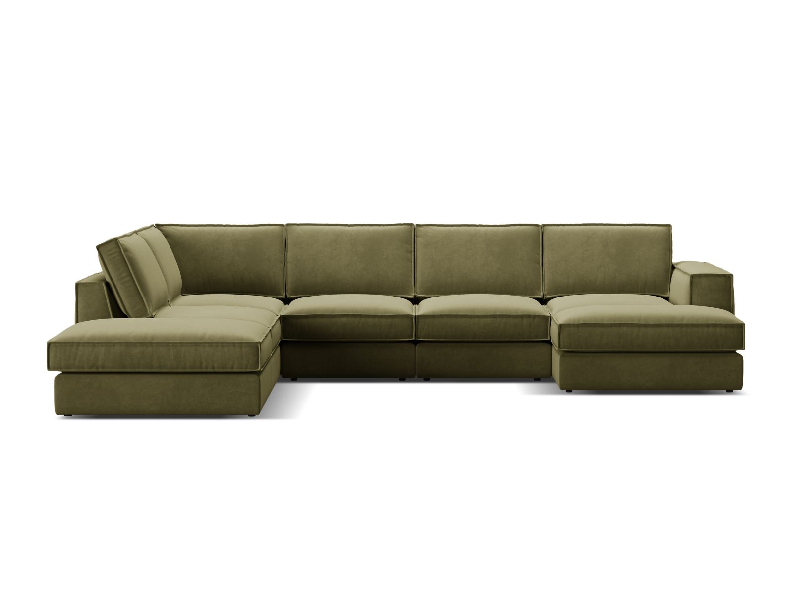 5-Sitzer Modular Ecksofa Panoramic links Pola in Green-Salvador präsentiert im Onlineshop von KAQTU Design AG. Ecksofa links ist von Micadoni