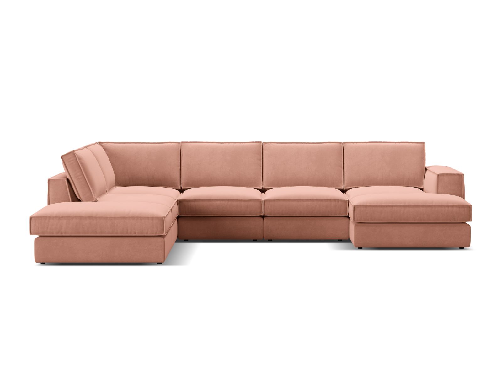 5-Sitzer Modular Ecksofa Panoramic links Pola in Pink-Salvador präsentiert im Onlineshop von KAQTU Design AG. Ecksofa links ist von Micadoni