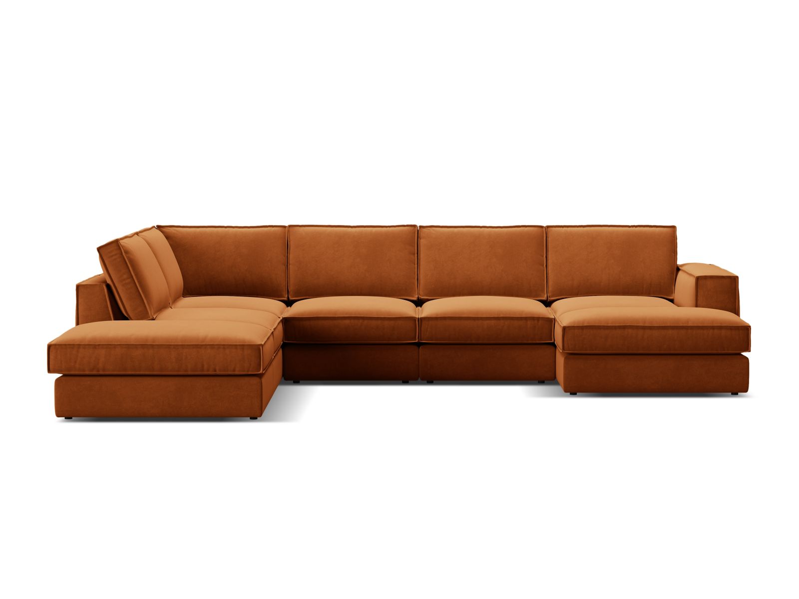 5-Sitzer Modular Ecksofa Panoramic links Pola in Terracotta-Salvador präsentiert im Onlineshop von KAQTU Design AG. Ecksofa links ist von Micadoni