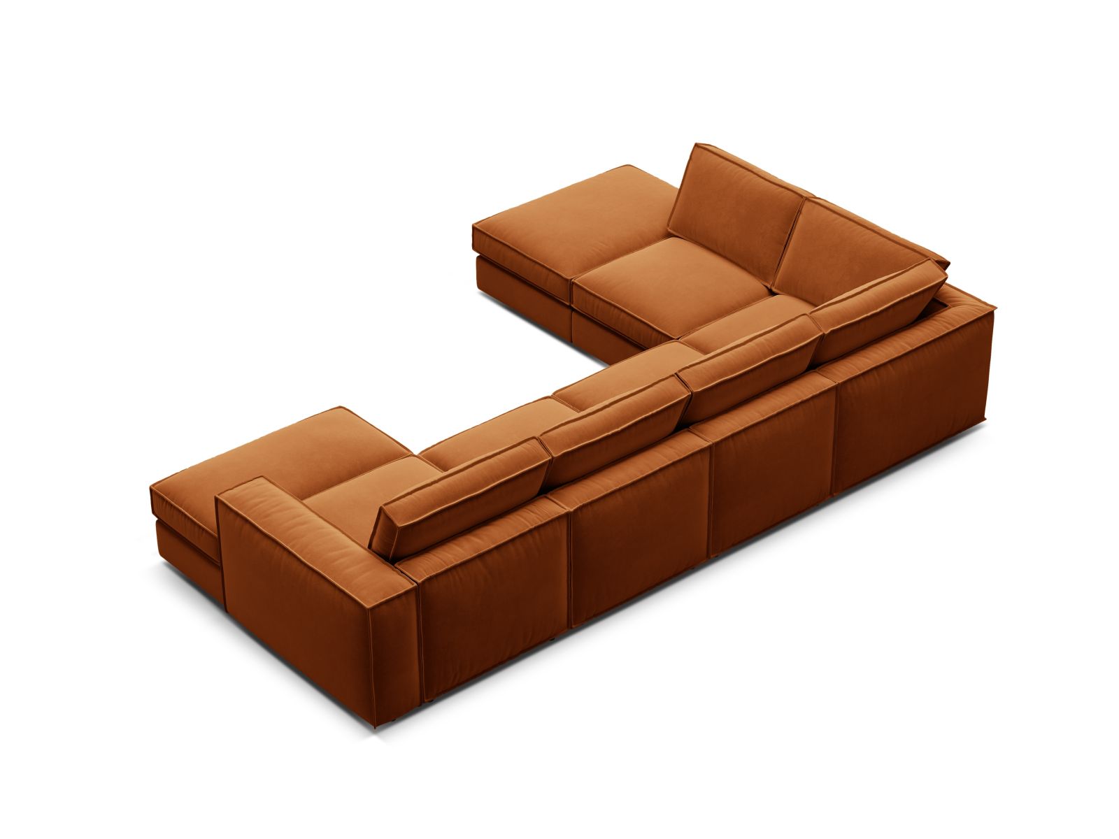 5-Sitzer Modular Ecksofa Panoramic links Pola in Terracotta-Salvador präsentiert im Onlineshop von KAQTU Design AG. Ecksofa links ist von Micadoni