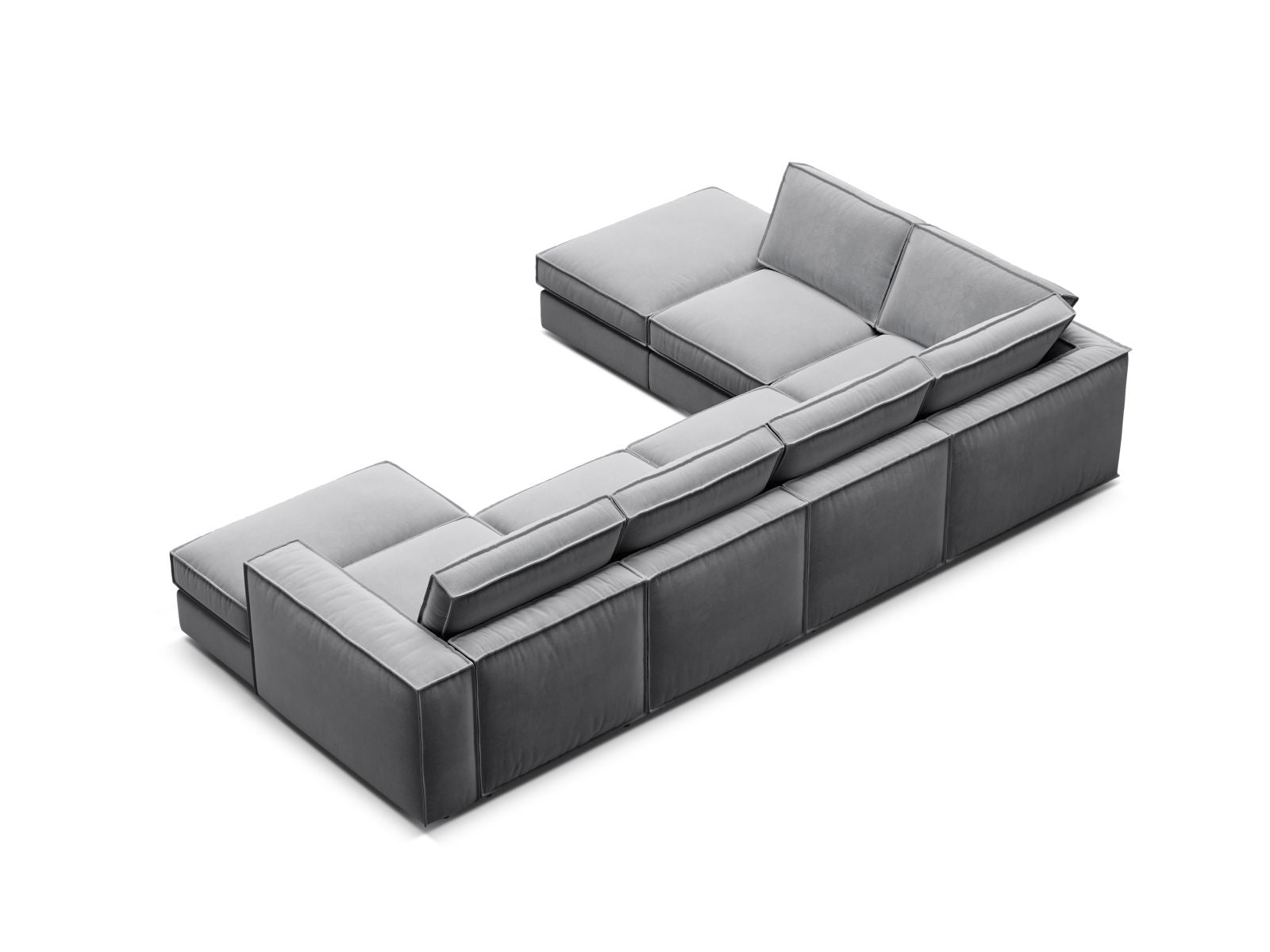 5-Sitzer Modular Ecksofa Panoramic links Pola in Grey-Salvador präsentiert im Onlineshop von KAQTU Design AG. Ecksofa links ist von Micadoni