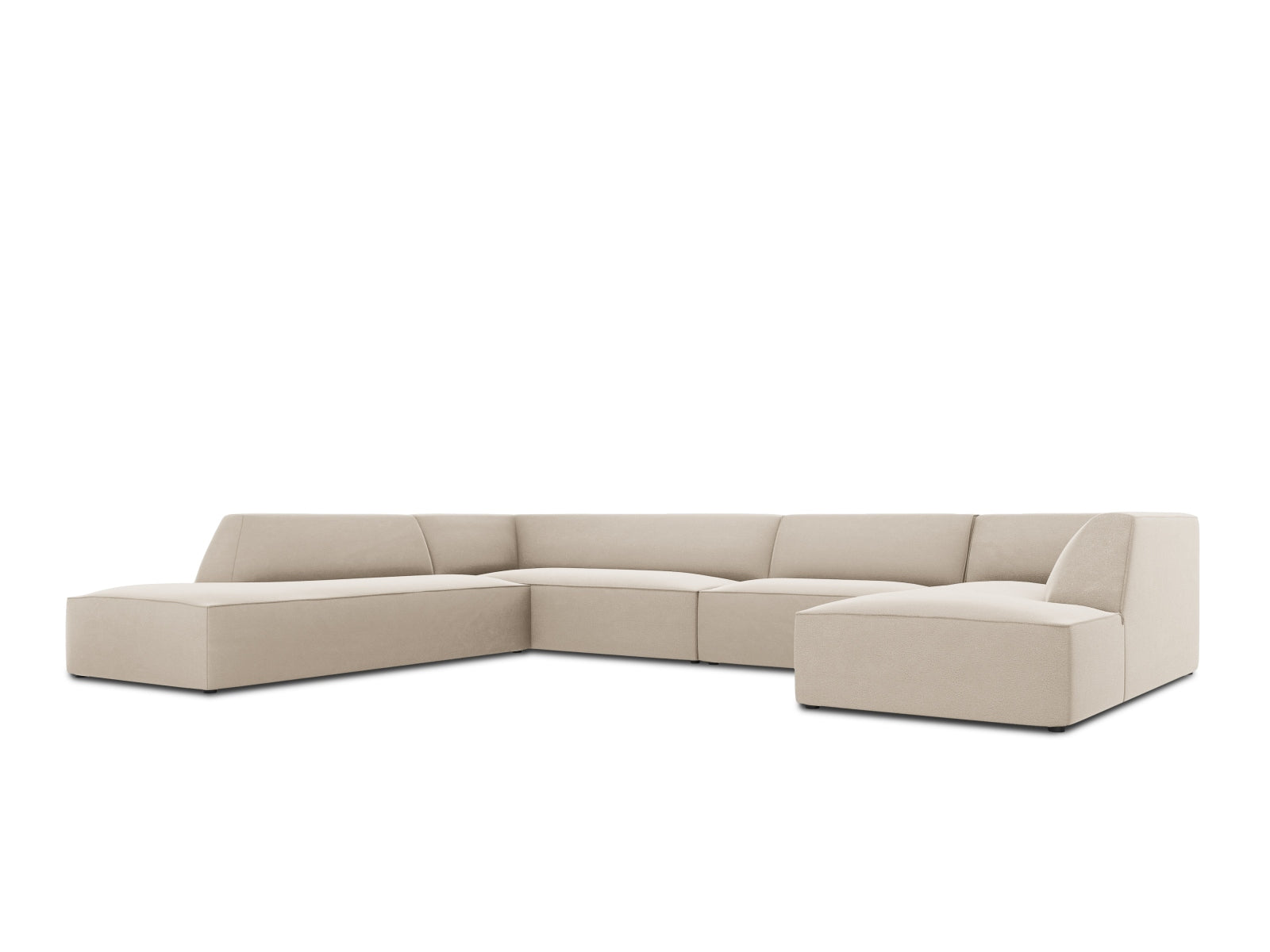 Ruby Velour Panoramic Ecksofa links 7 Sitzer in Beige präsentiert im Onlineshop von KAQTU Design AG. Ecksofa links ist von Micadoni