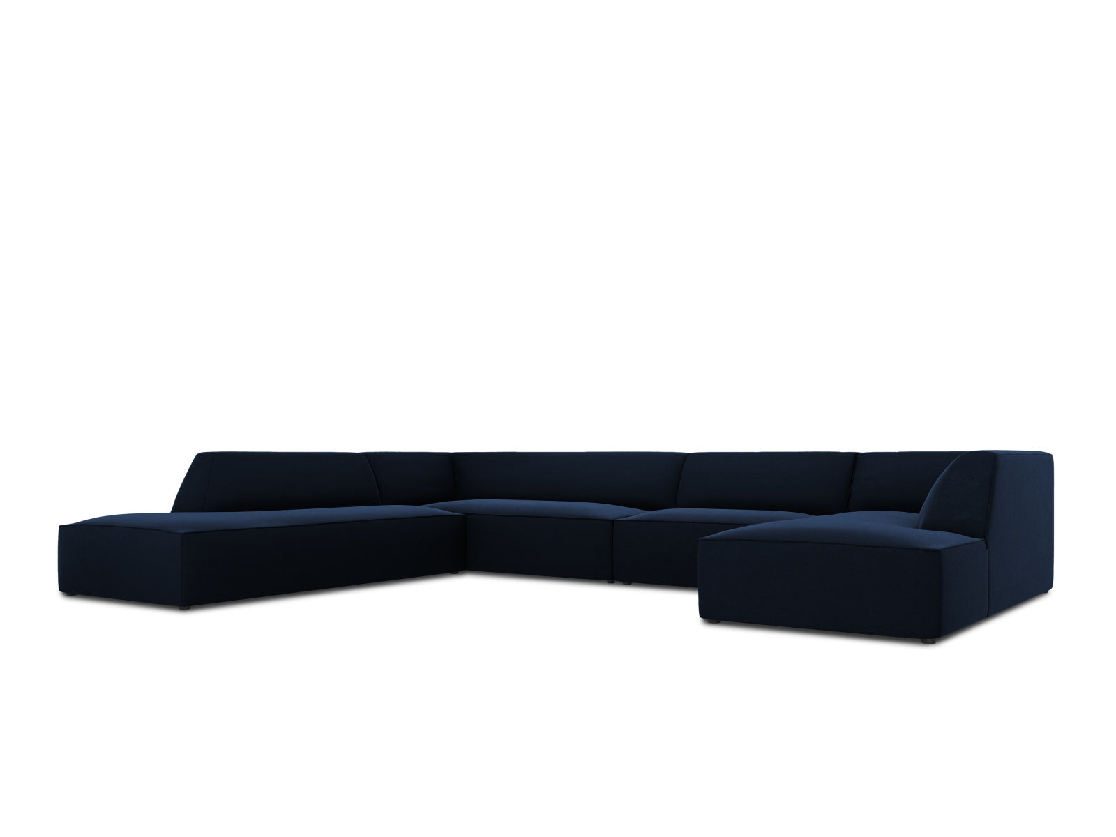 Ruby Velour Panoramic Ecksofa links 7 Sitzer in Royal Blue präsentiert im Onlineshop von KAQTU Design AG. Ecksofa links ist von Micadoni