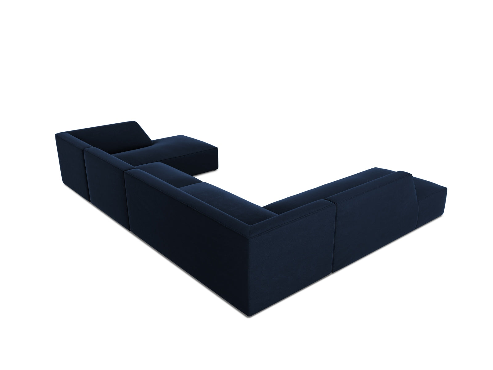 Ruby Velour Panoramic Ecksofa links 7 Sitzer in Royal Blue präsentiert im Onlineshop von KAQTU Design AG. Ecksofa links ist von Micadoni