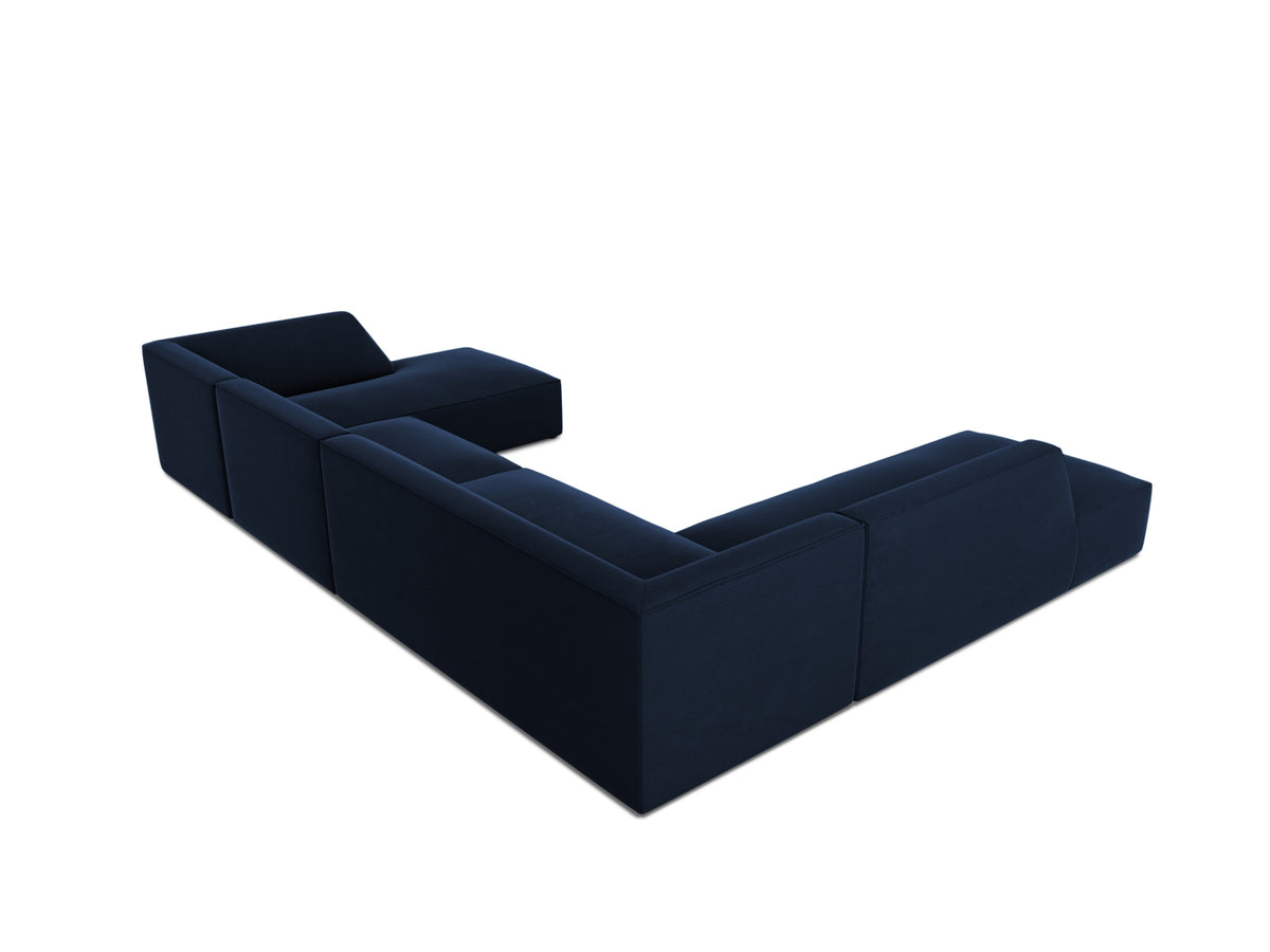 Ruby Velour Panoramic Ecksofa links 7 Sitzer in Royal Blue-Salvador präsentiert im Onlineshop von KAQTU Design AG. Ecksofa links ist von Micadoni