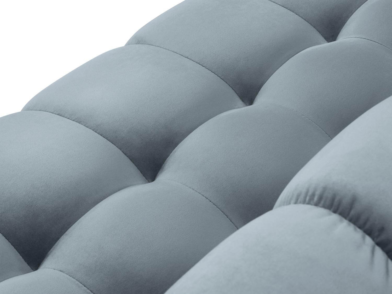 Mamaia Velour Panoramic Ecksofa links 7 Sitzer in Light Blue/Gold präsentiert im Onlineshop von KAQTU Design AG. Ecksofa links ist von Micadoni