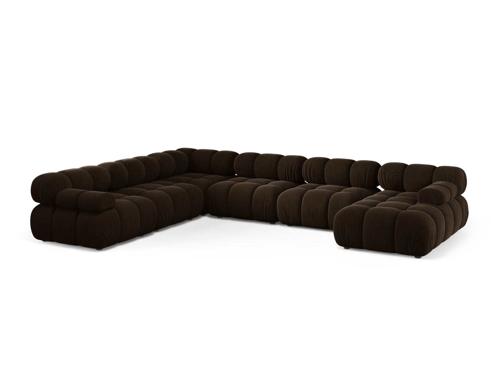 8-Sitzer Modular Ecksofa Panoramic links Bellis in Dark Brown-Bluvel präsentiert im Onlineshop von KAQTU Design AG. Ecksofa links ist von Micadoni