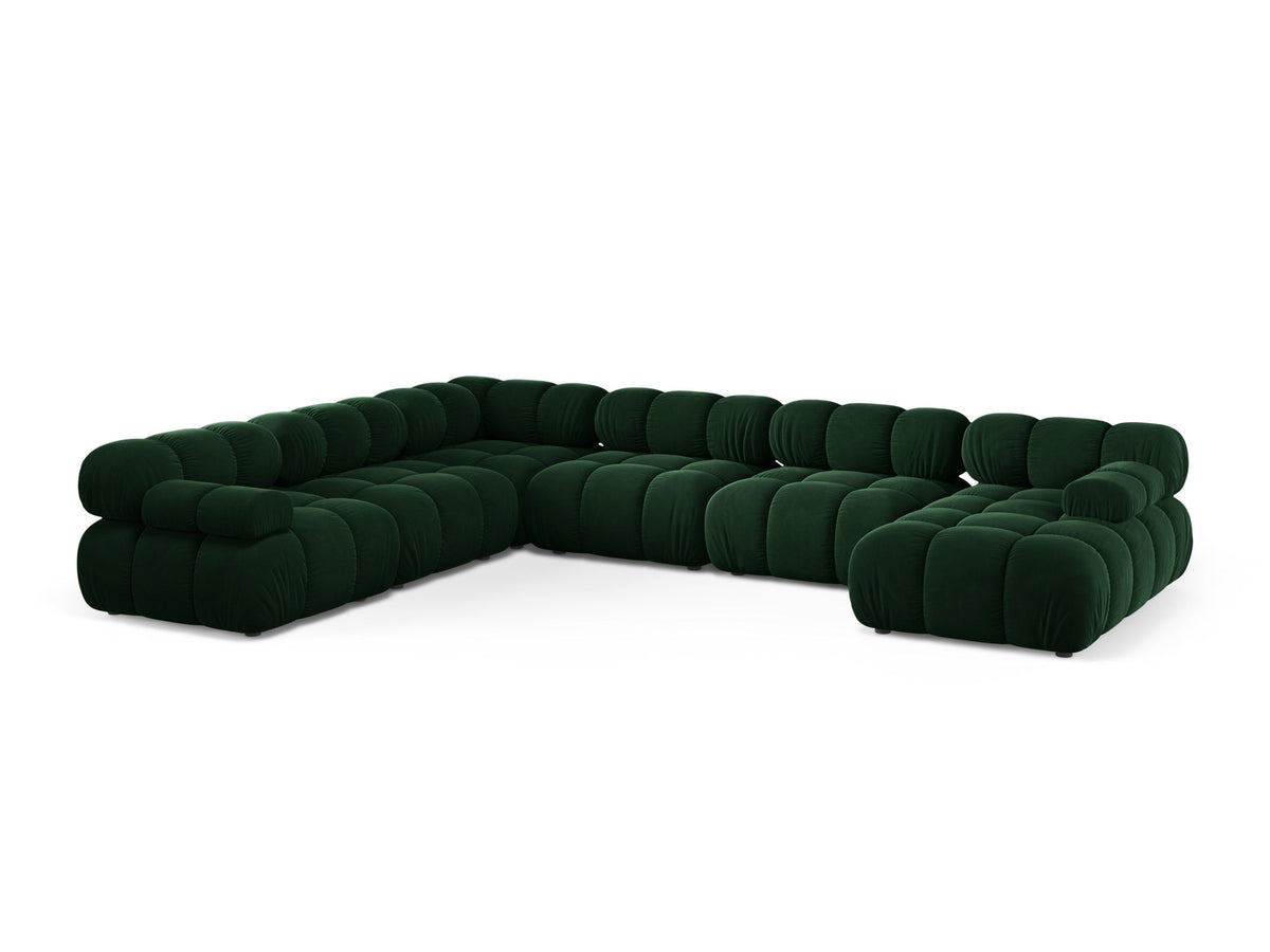 8-Sitzer Modular Ecksofa Panoramic links Bellis in Bottle Green-Bluvel präsentiert im Onlineshop von KAQTU Design AG. Ecksofa links ist von Micadoni