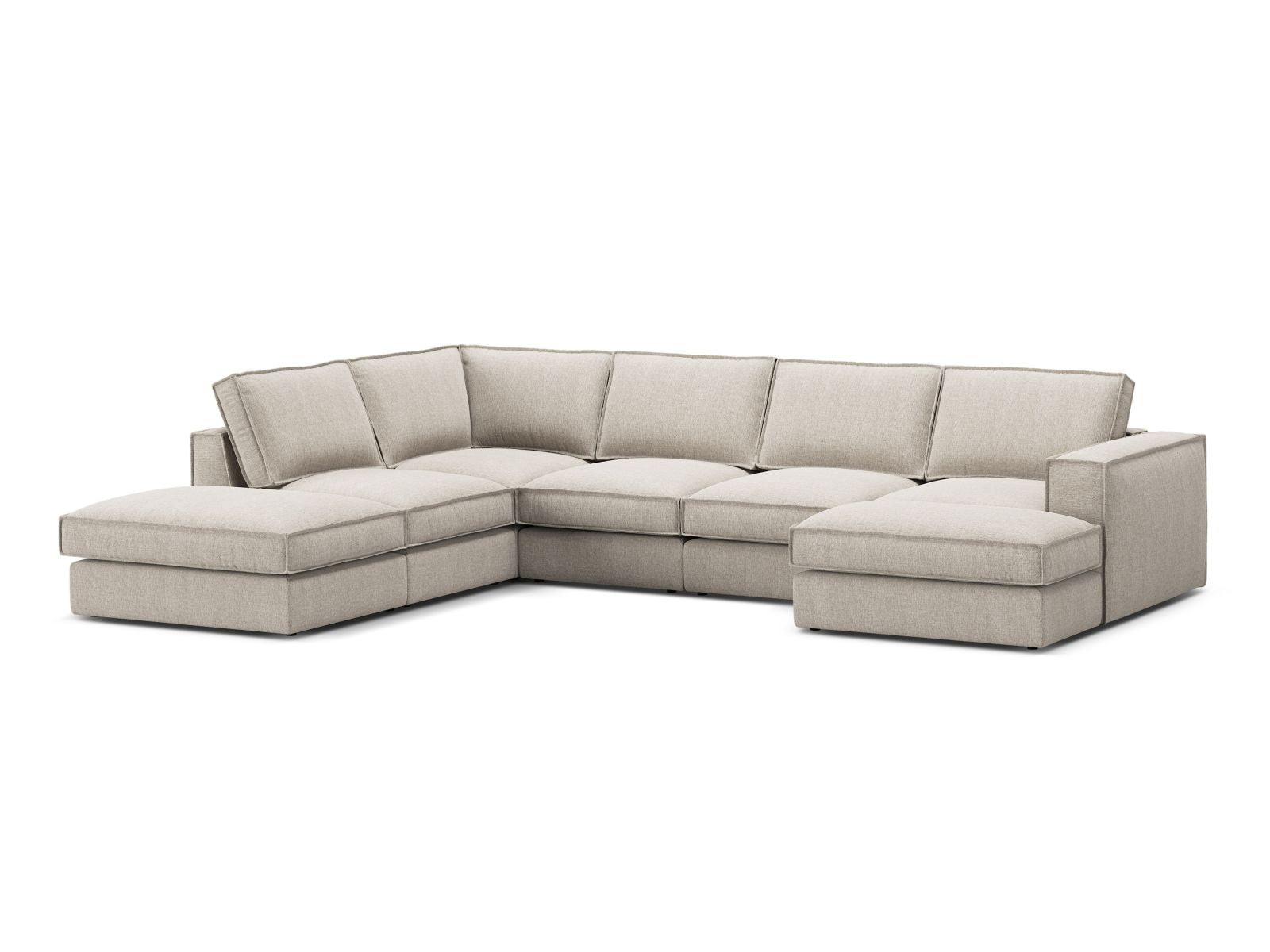 5-Sitzer Modular Ecksofa Panoramic links Pola in Sand-Babel präsentiert im Onlineshop von KAQTU Design AG. Ecksofa links ist von Micadoni
