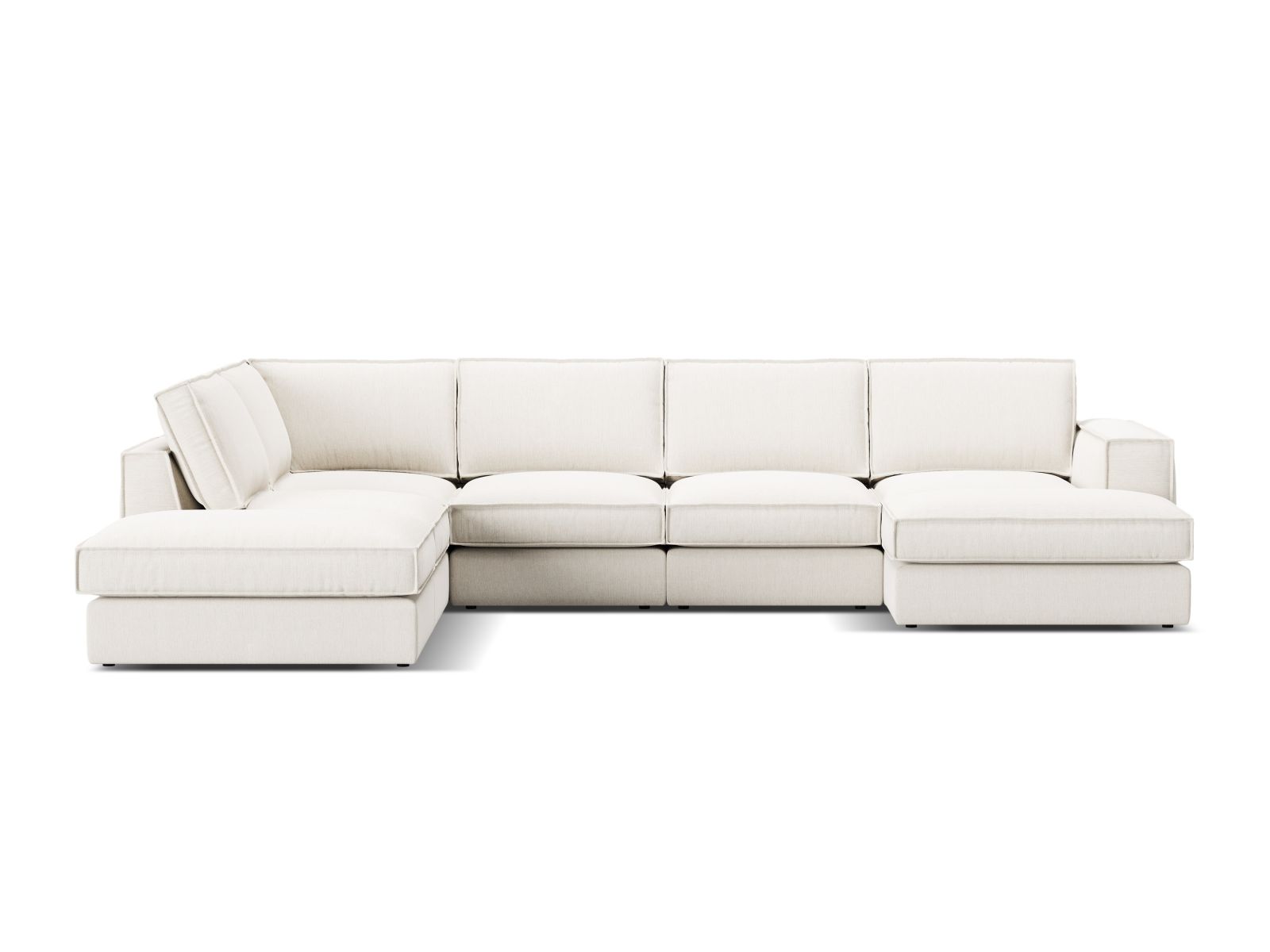 5-Sitzer Modular Ecksofa Panoramic links Pola in White-Babel präsentiert im Onlineshop von KAQTU Design AG. Ecksofa links ist von Micadoni