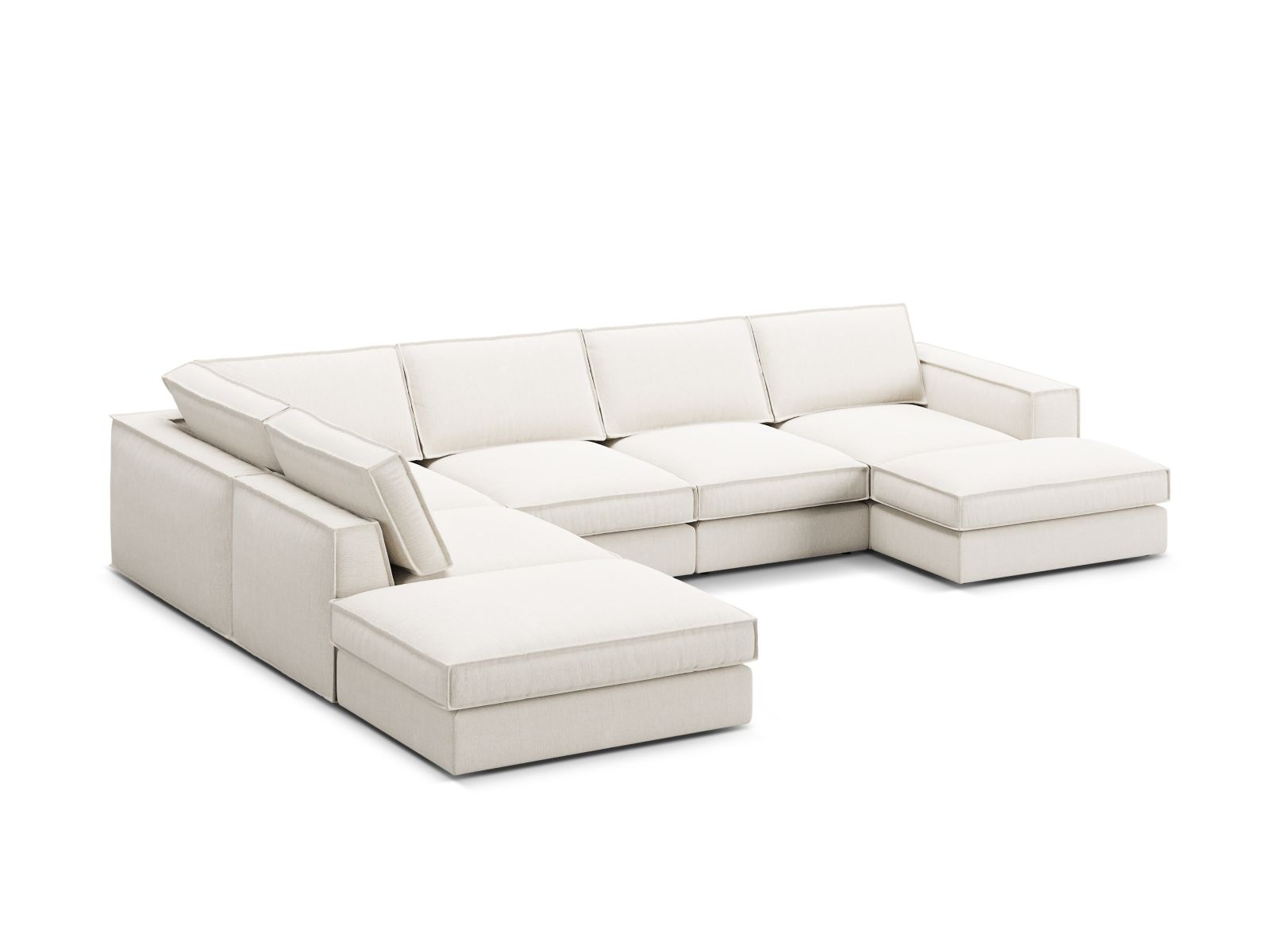 5-Sitzer Modular Ecksofa Panoramic links Pola in White-Babel präsentiert im Onlineshop von KAQTU Design AG. Ecksofa links ist von Micadoni