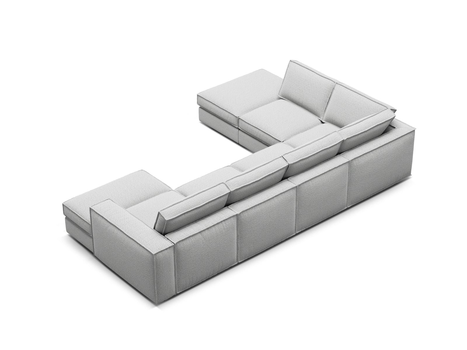 5-Sitzer Modular Ecksofa Panoramic links Pola in Light Grey-Babel präsentiert im Onlineshop von KAQTU Design AG. Ecksofa links ist von Micadoni