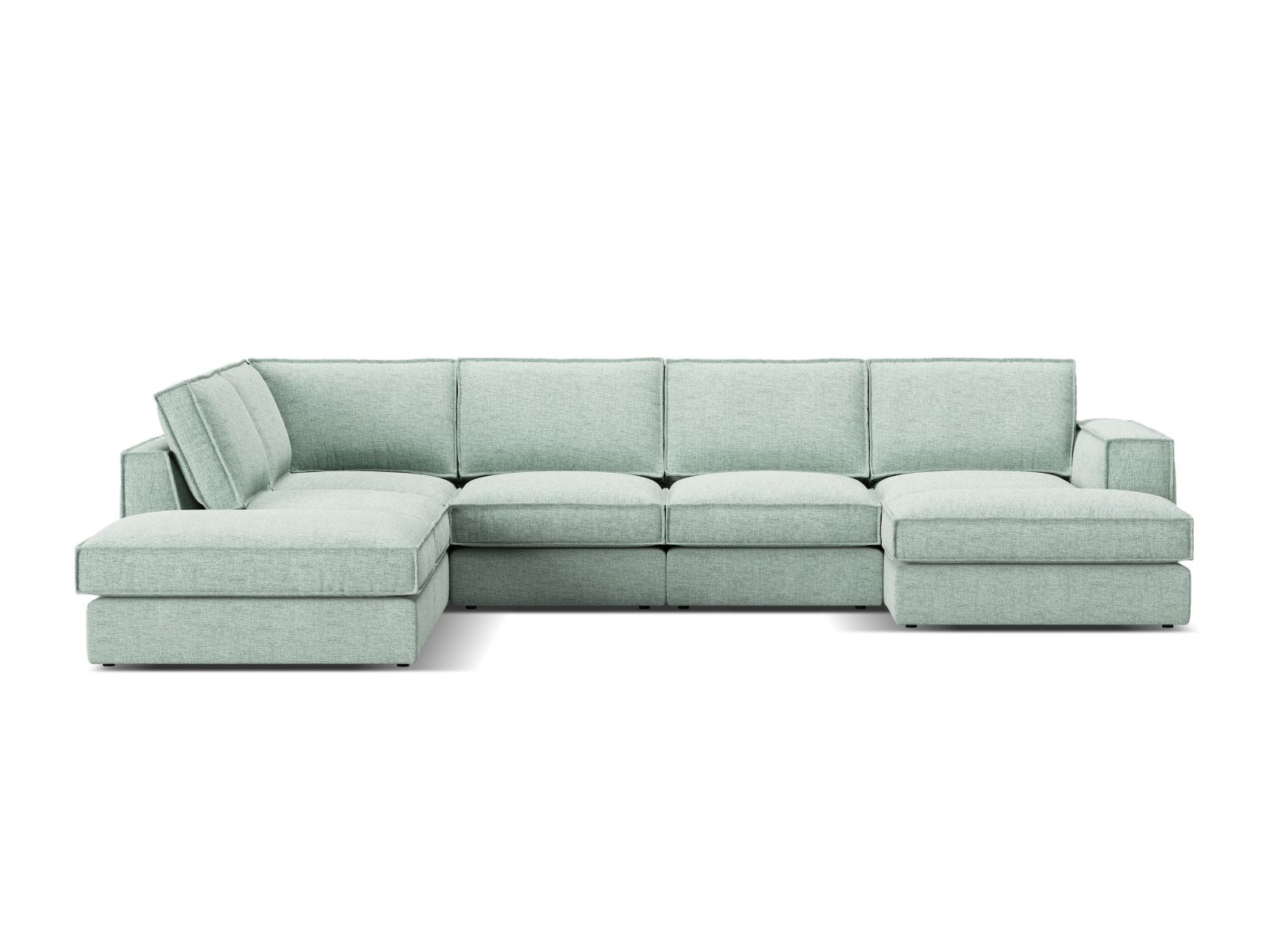 5-Sitzer Modular Ecksofa Panoramic links Pola in Mint-Babel präsentiert im Onlineshop von KAQTU Design AG. Ecksofa links ist von Micadoni