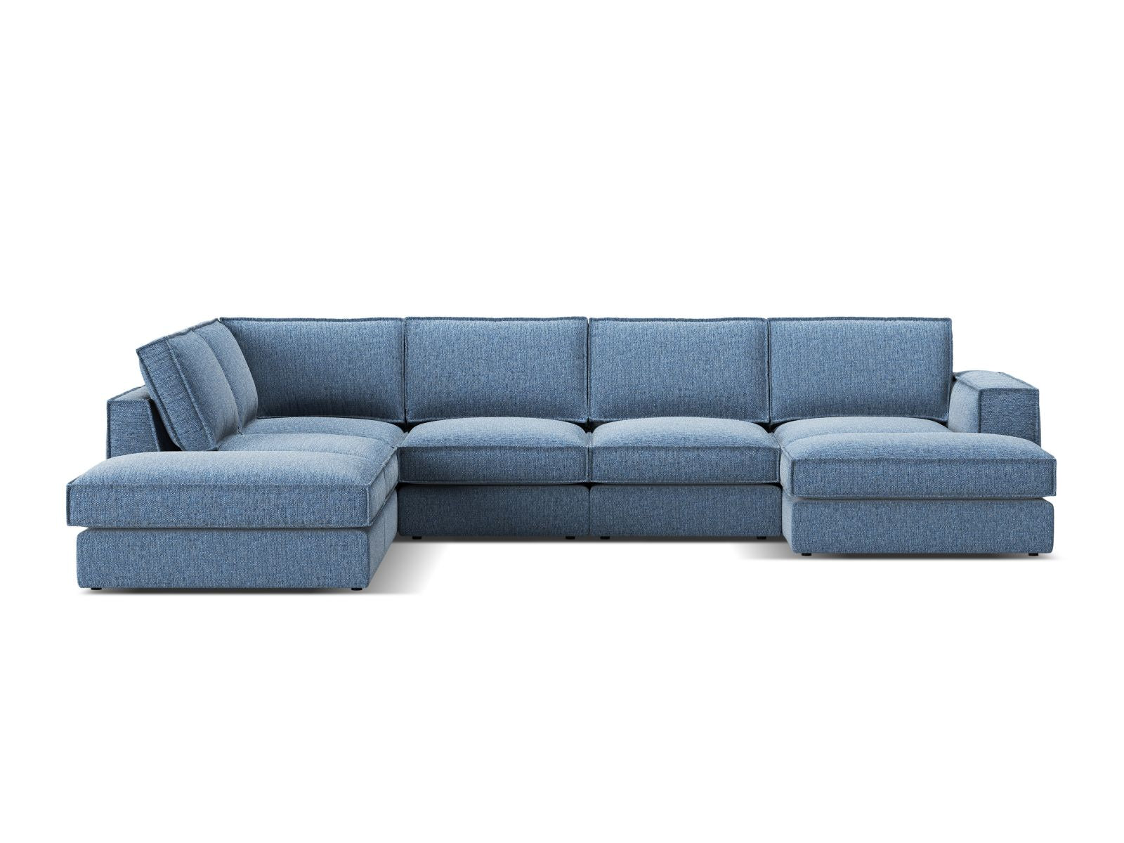 5-Sitzer Modular Ecksofa Panoramic links Pola in Dark Blue-Babel präsentiert im Onlineshop von KAQTU Design AG. Ecksofa links ist von Micadoni