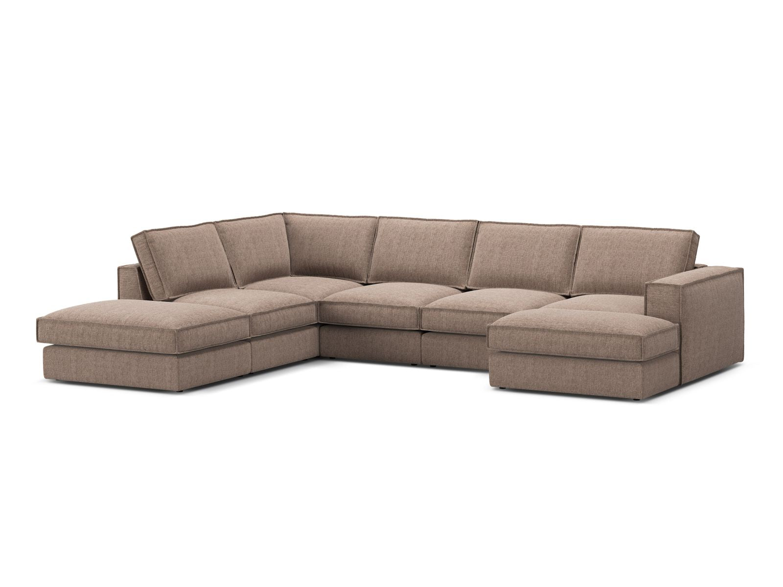 5-Sitzer Modular Ecksofa Panoramic links Pola in Light Brown-Babel präsentiert im Onlineshop von KAQTU Design AG. Ecksofa links ist von Micadoni