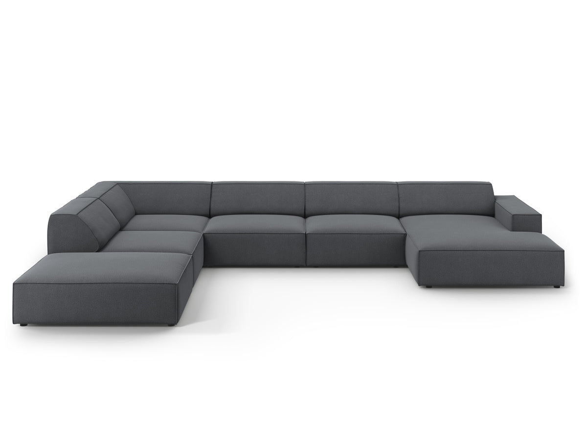 Jodie Modulares Panoramic Ecksofa links 7 Sitzer in Dark Grey-Megan präsentiert im Onlineshop von KAQTU Design AG. Ecksofa links ist von Micadoni